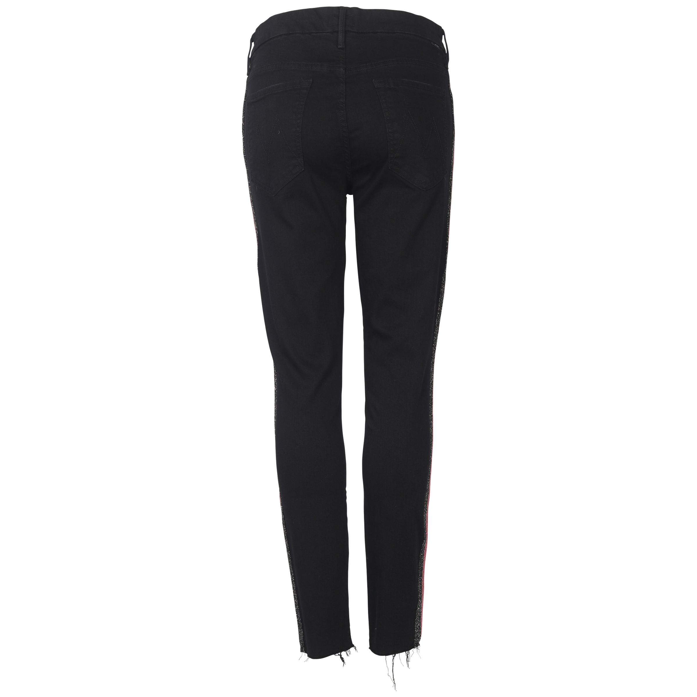 Mother Jeans Glitzer Streifen schwarz