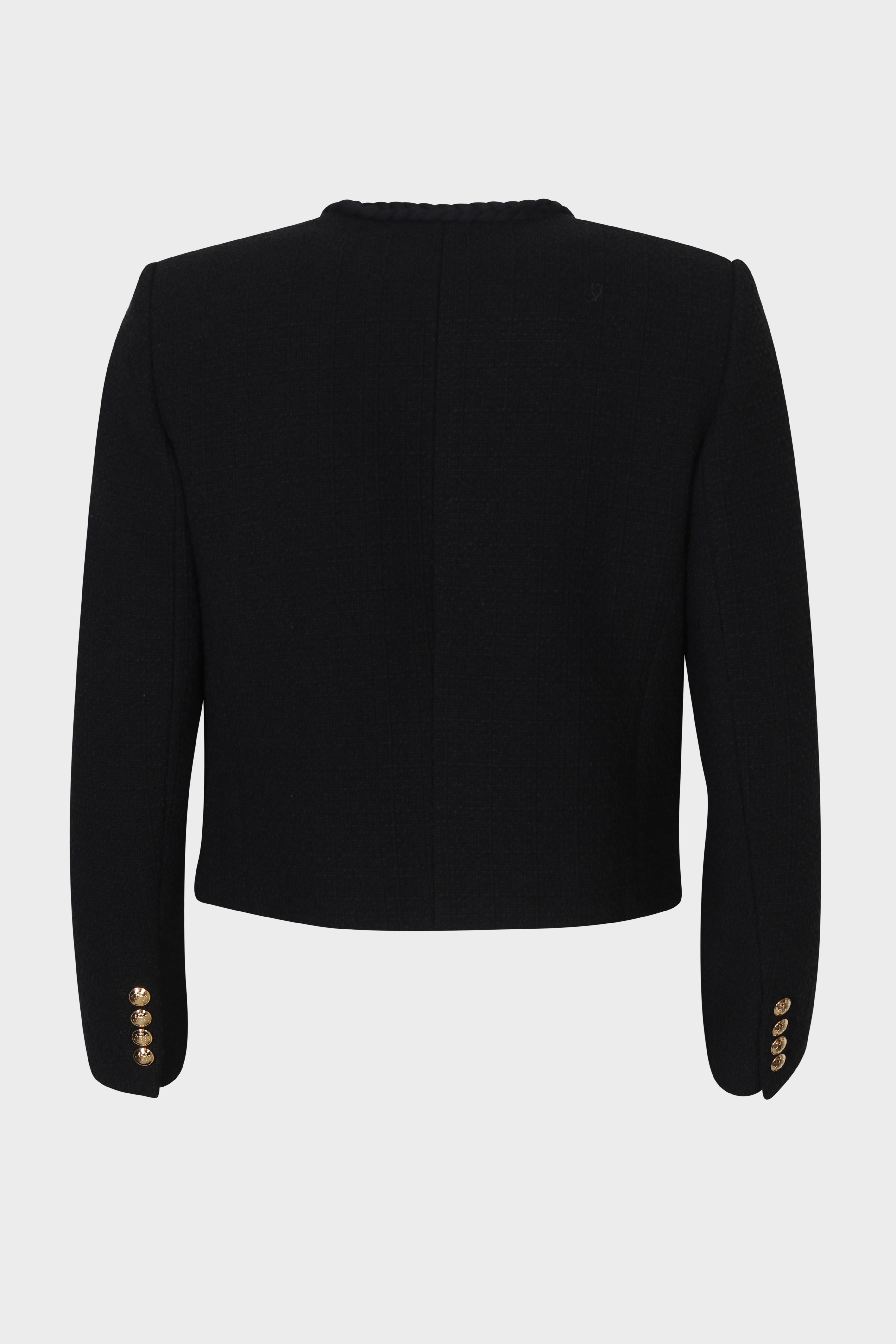 NILI LOTAN Iman Cropped Jacket in Black