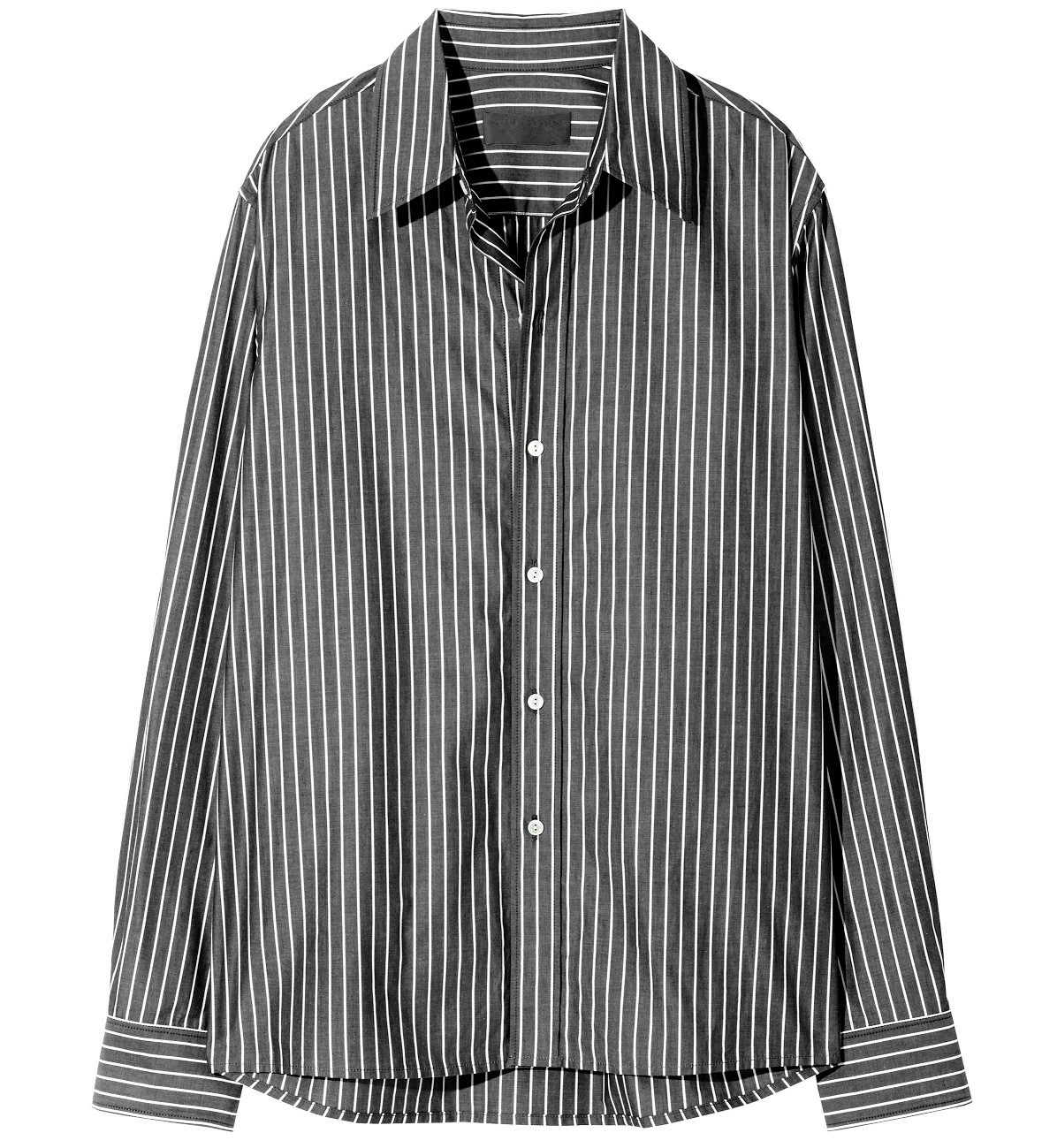 NILI LOTAN Raphael Classic Shirt in Black/White Stripe