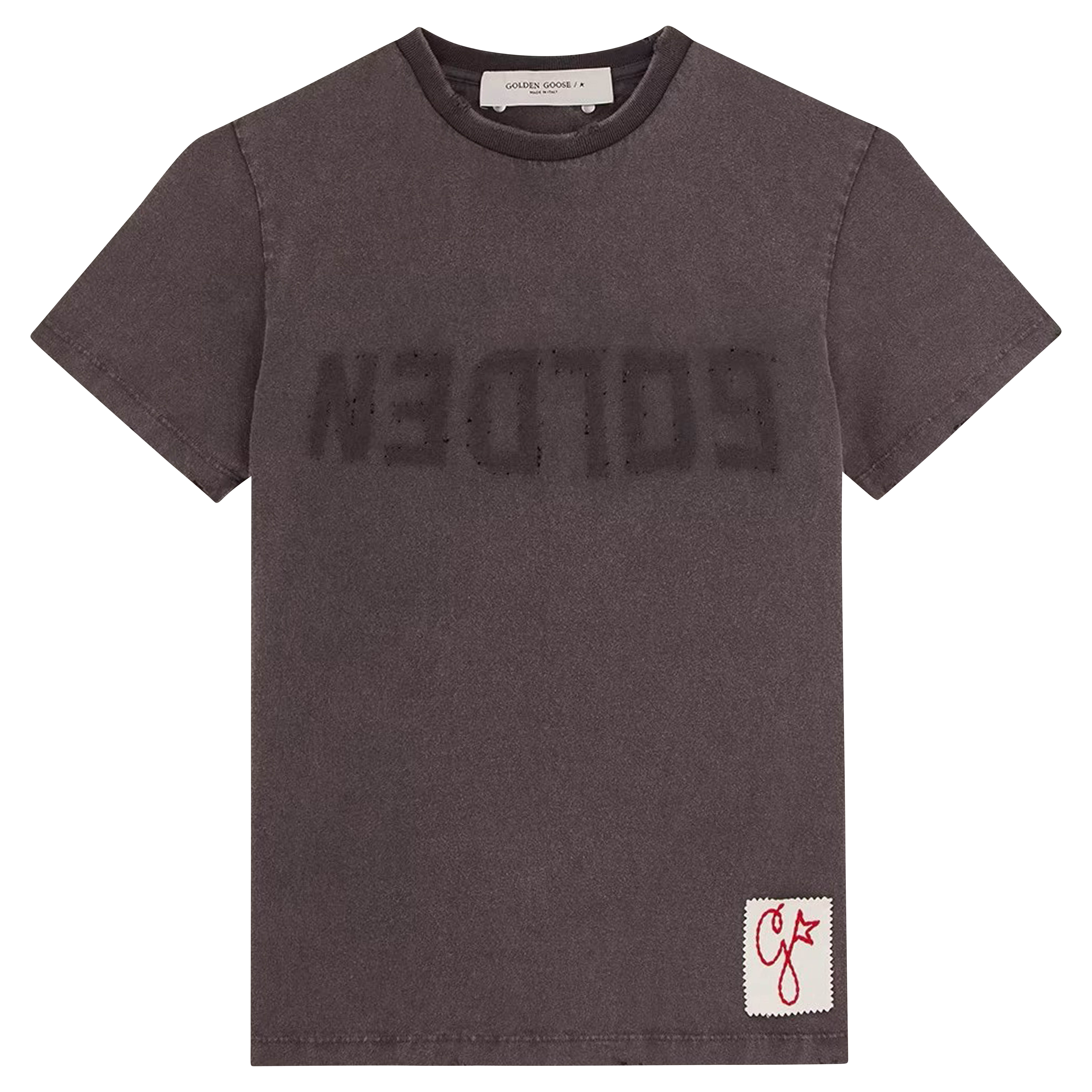 Golden Goose Distressed T-Shirt in Anthracite XS