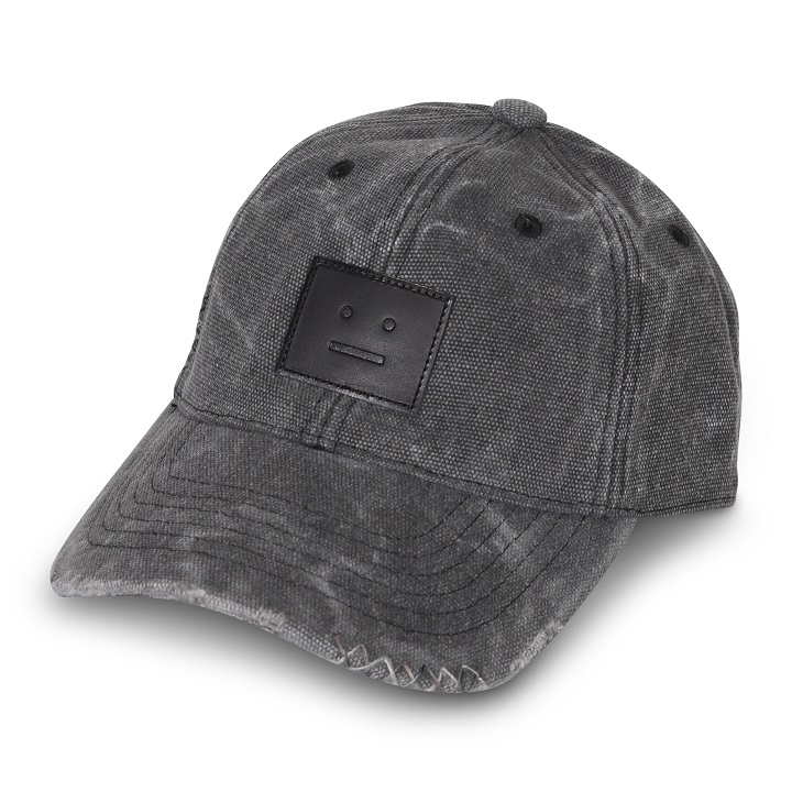 ACNE STUDIOS Face Vintage Baseball Cap in Carbon Grey