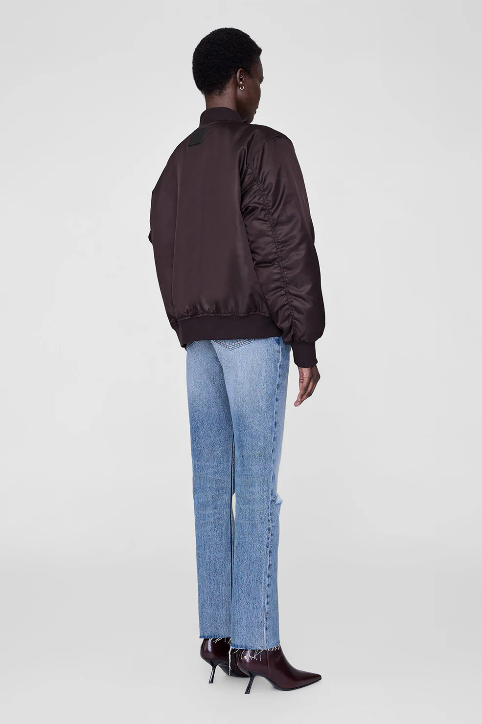 ANINE BING Bomber Jacket in Deep Brown