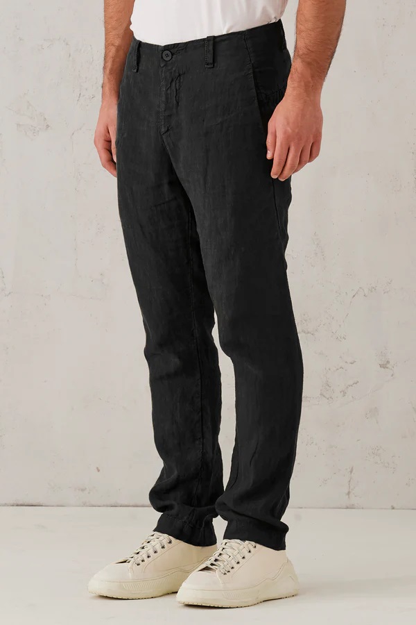 TRANSIT UOMO Linen Pant in Black