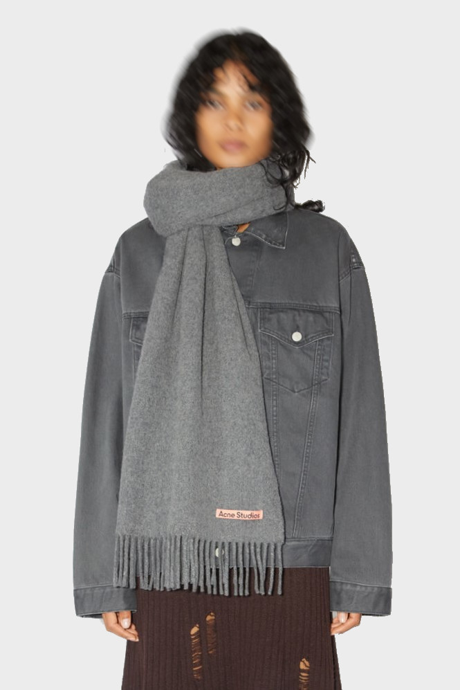 ACNE STUDIOS Oversize Wool Scarf in Black