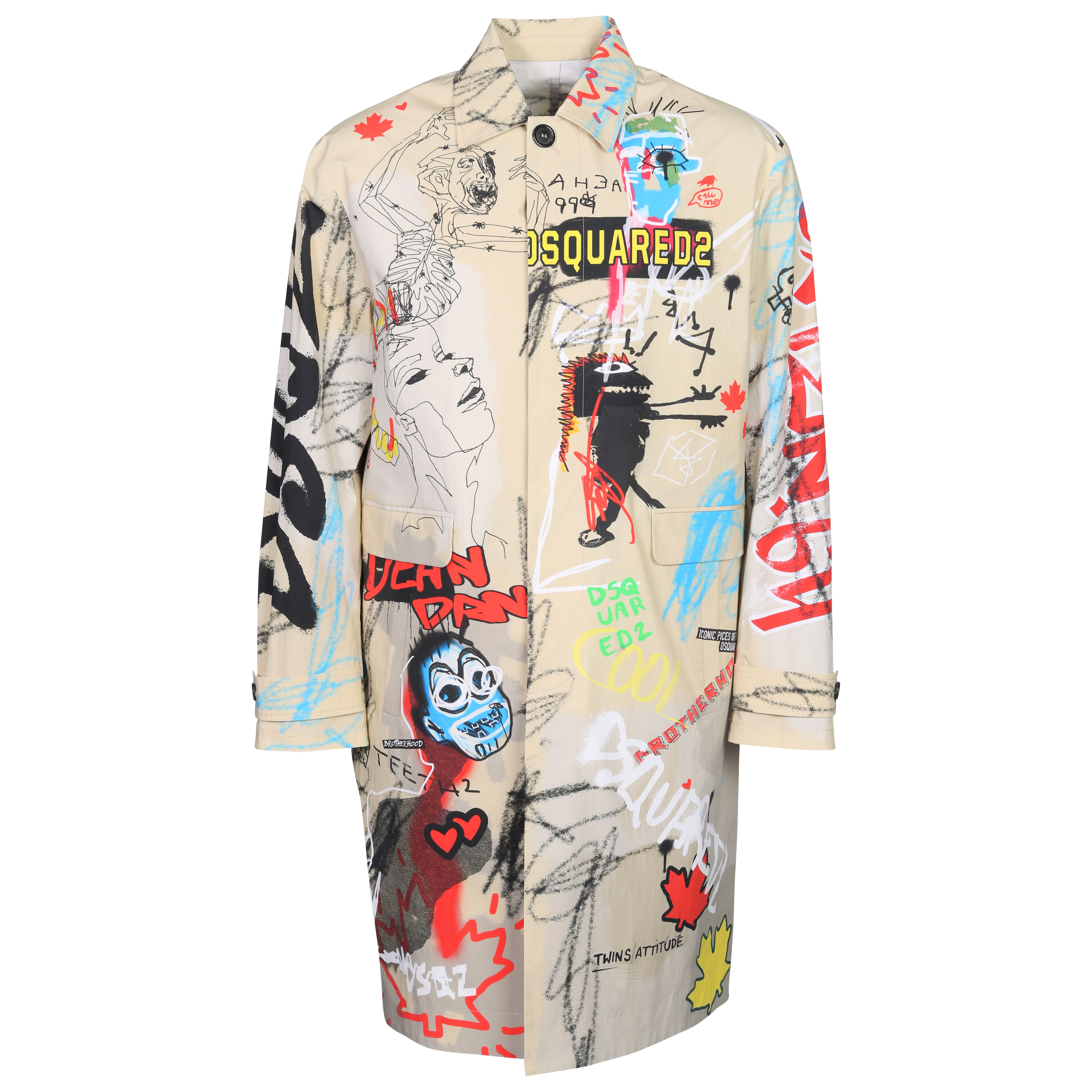 Dsquared Street Art Trench Coat Beige