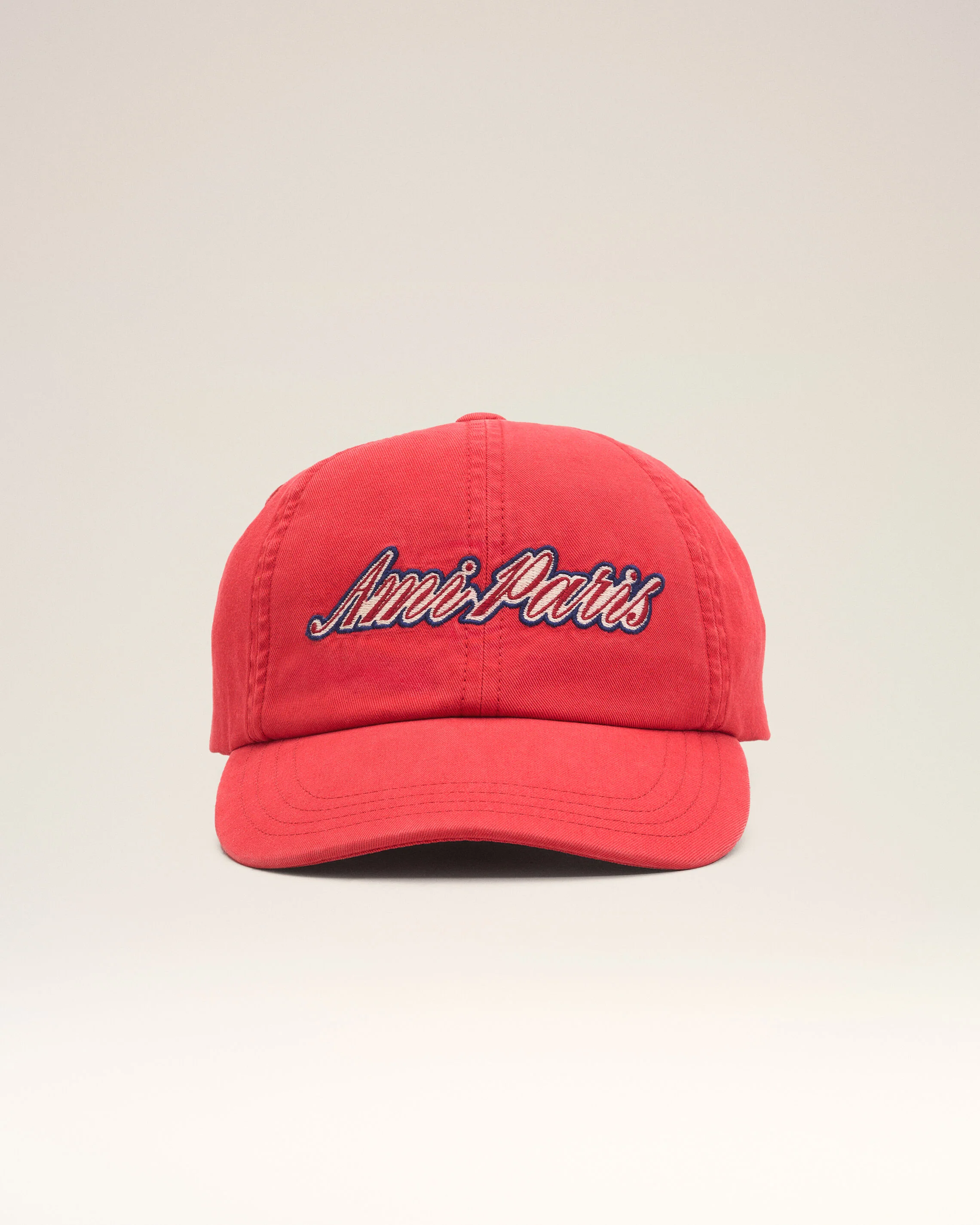 AMI PARIS Embroidery Cap in Ruby Red