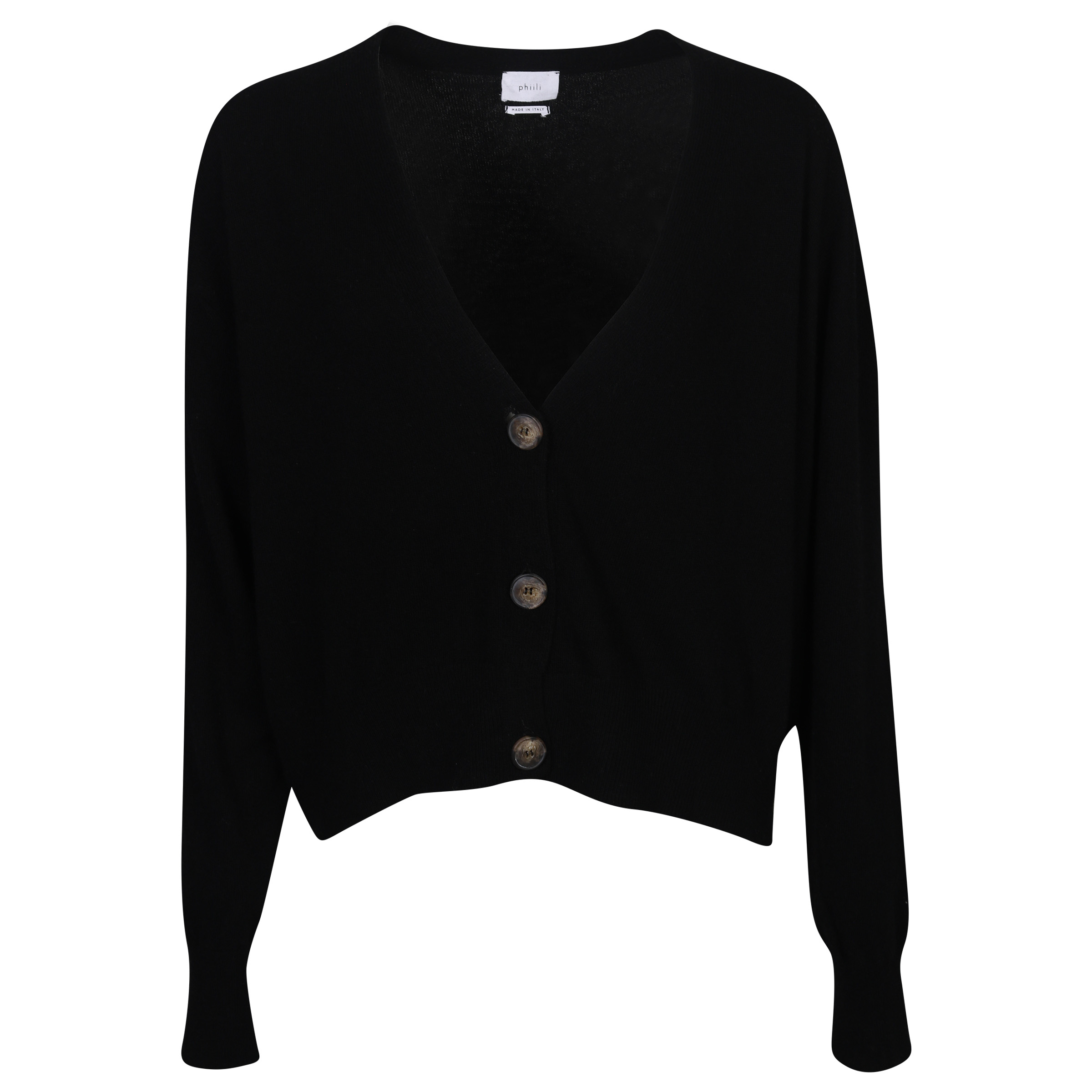 Phiili Recycled Cashmere Cardigan in Black