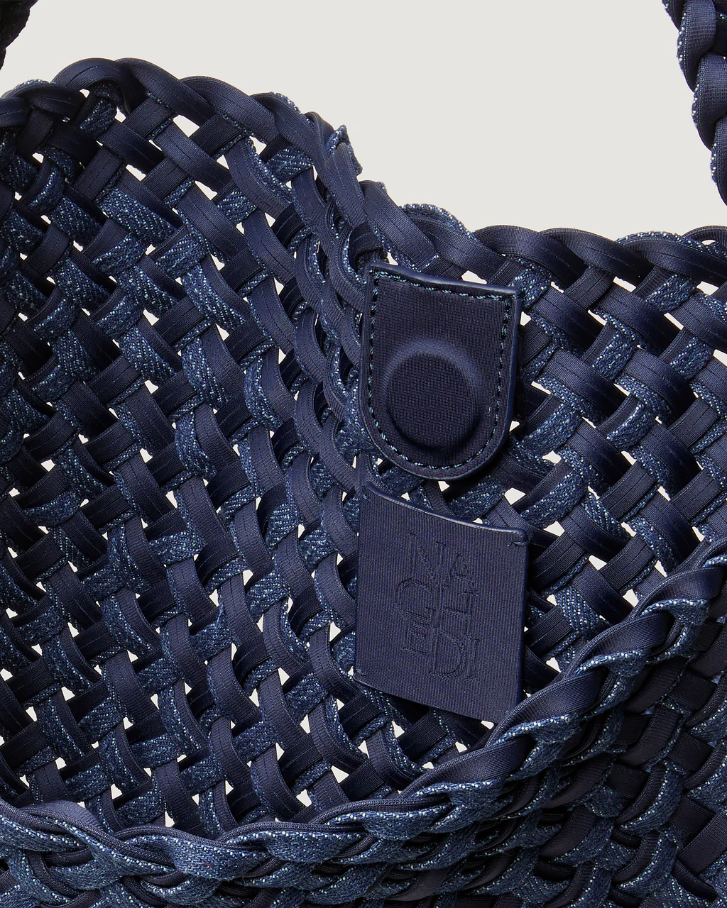 NAGHEDI Handwoven Medium Nomad Hobo Bag in Indigo