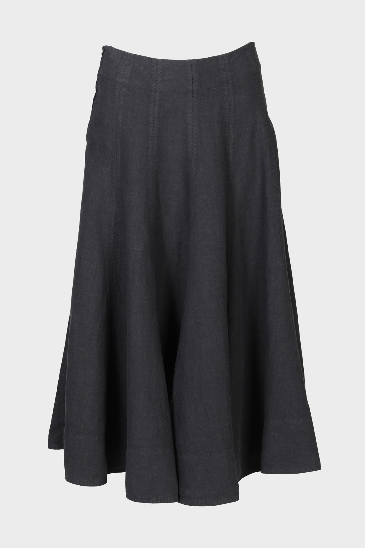 HANNES ROETHER Linen Skirt in Dark Grey