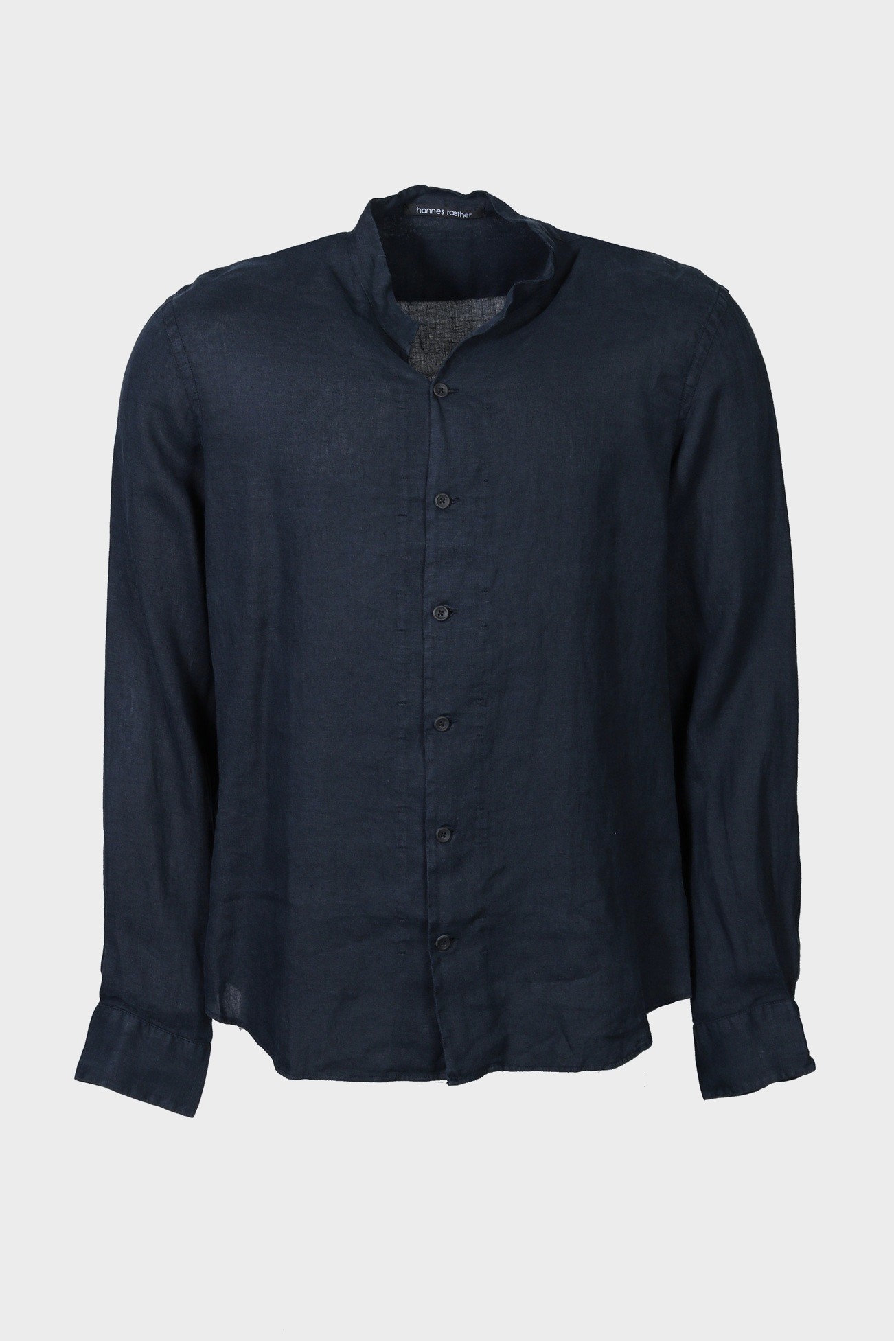 HANNES ROETHER Linen Shirt in Navy
