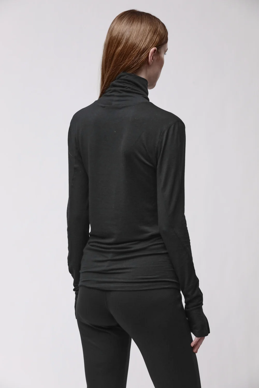 THOM KROM Soft Stretch Turtleneck in Black