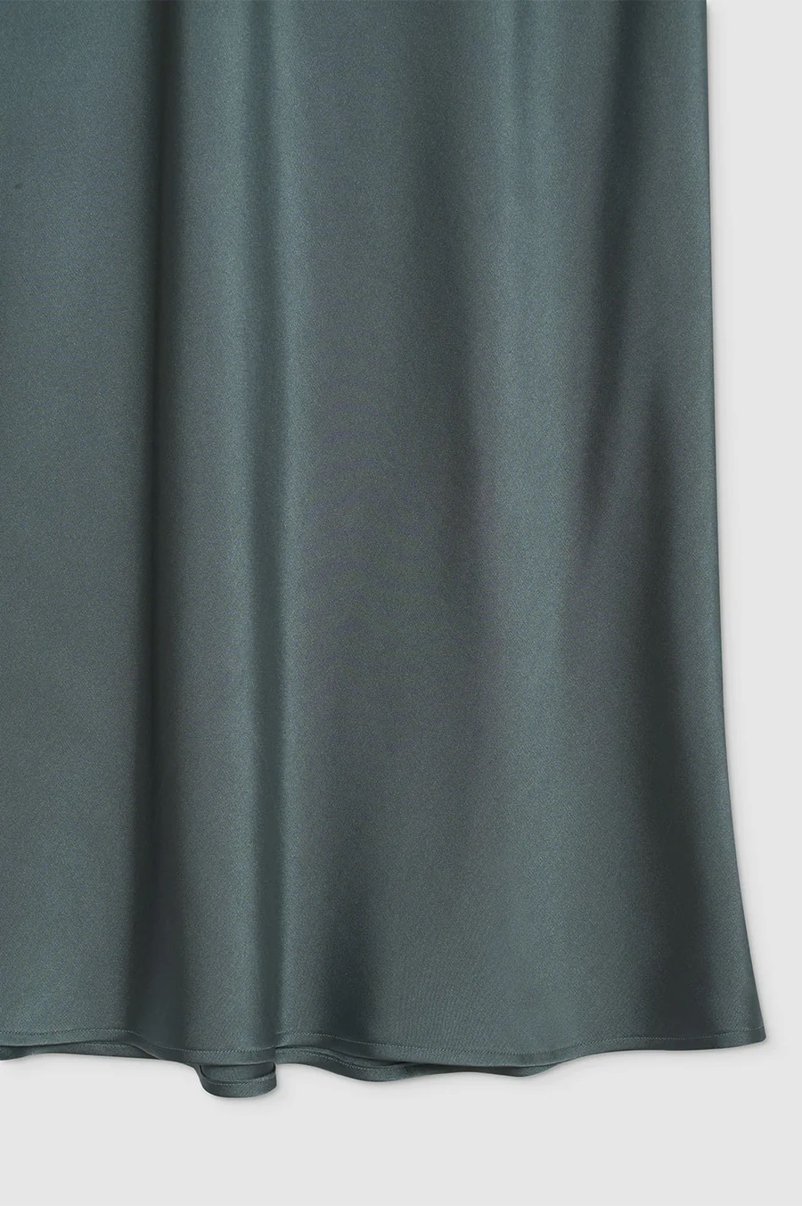 ANINE BING Bar Silk Skirt in Dark Sage L