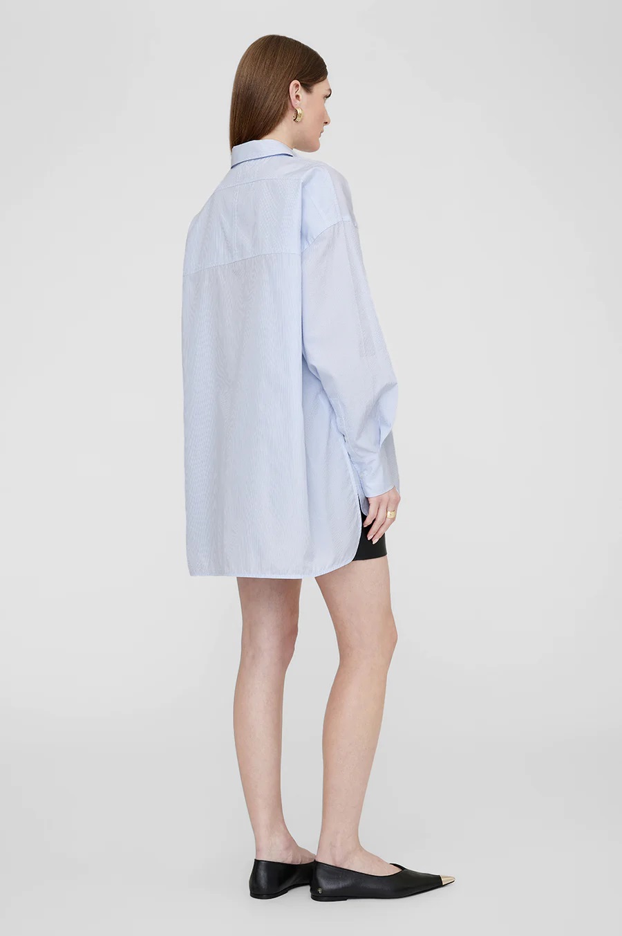 ANINE BING Chrissy Shirt in Blue/White Stripe