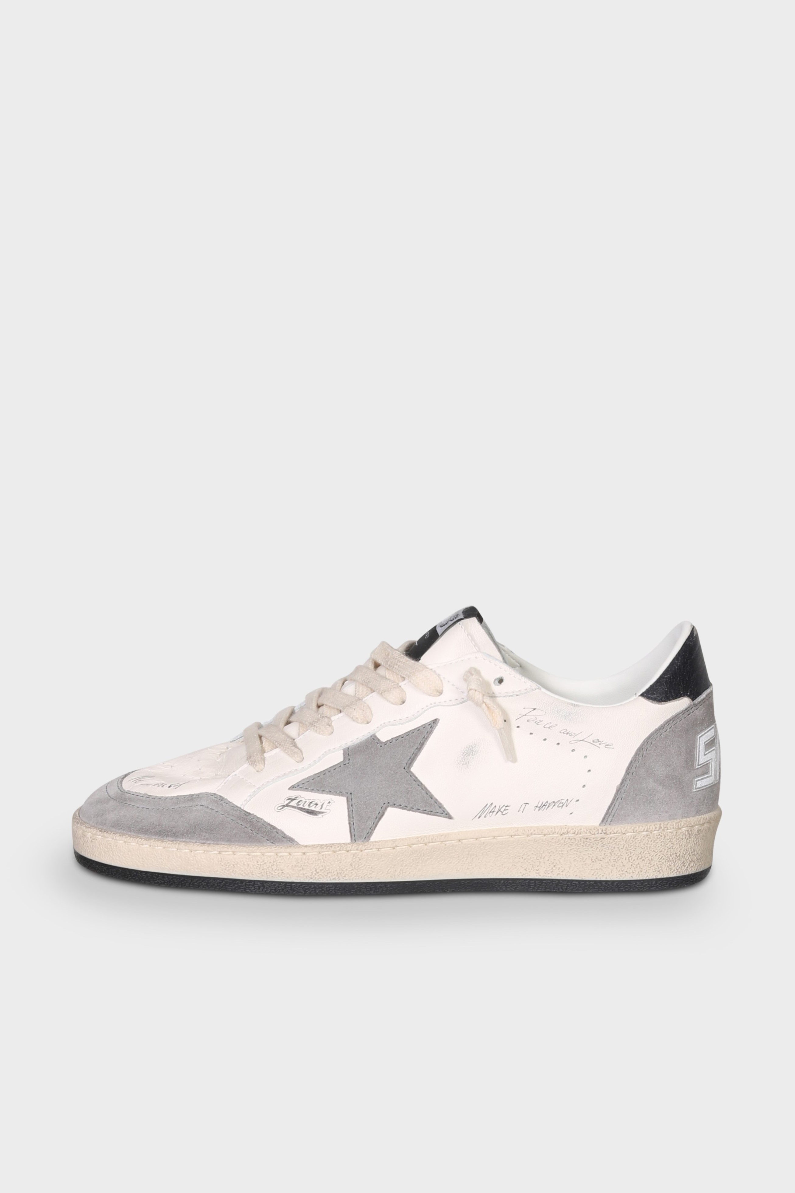 GOLDEN GOOSE Sneaker Ballstar in Off White/Grey/Black