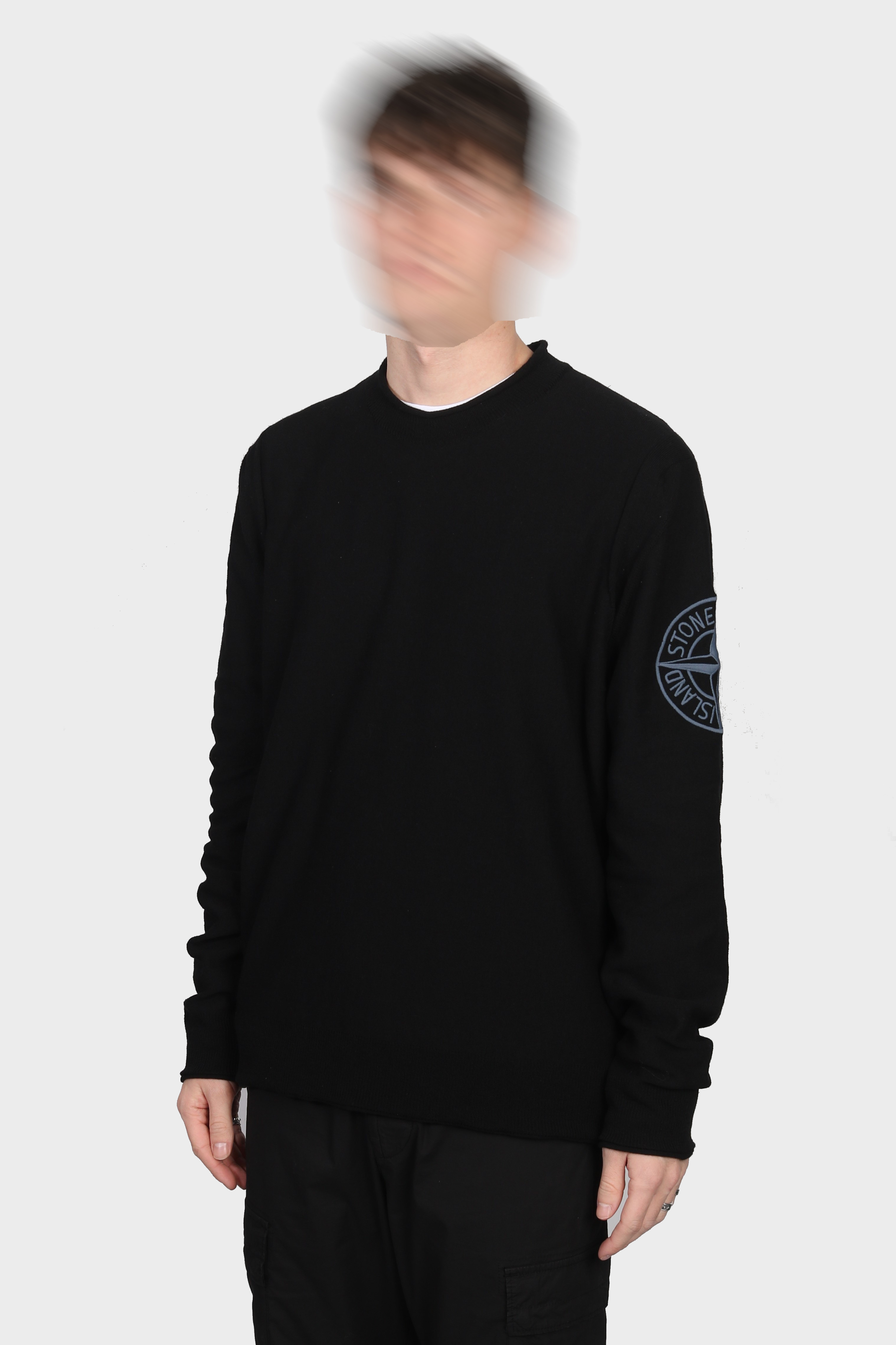 STONE ISLAND Cotton Knit Pullover in Black M