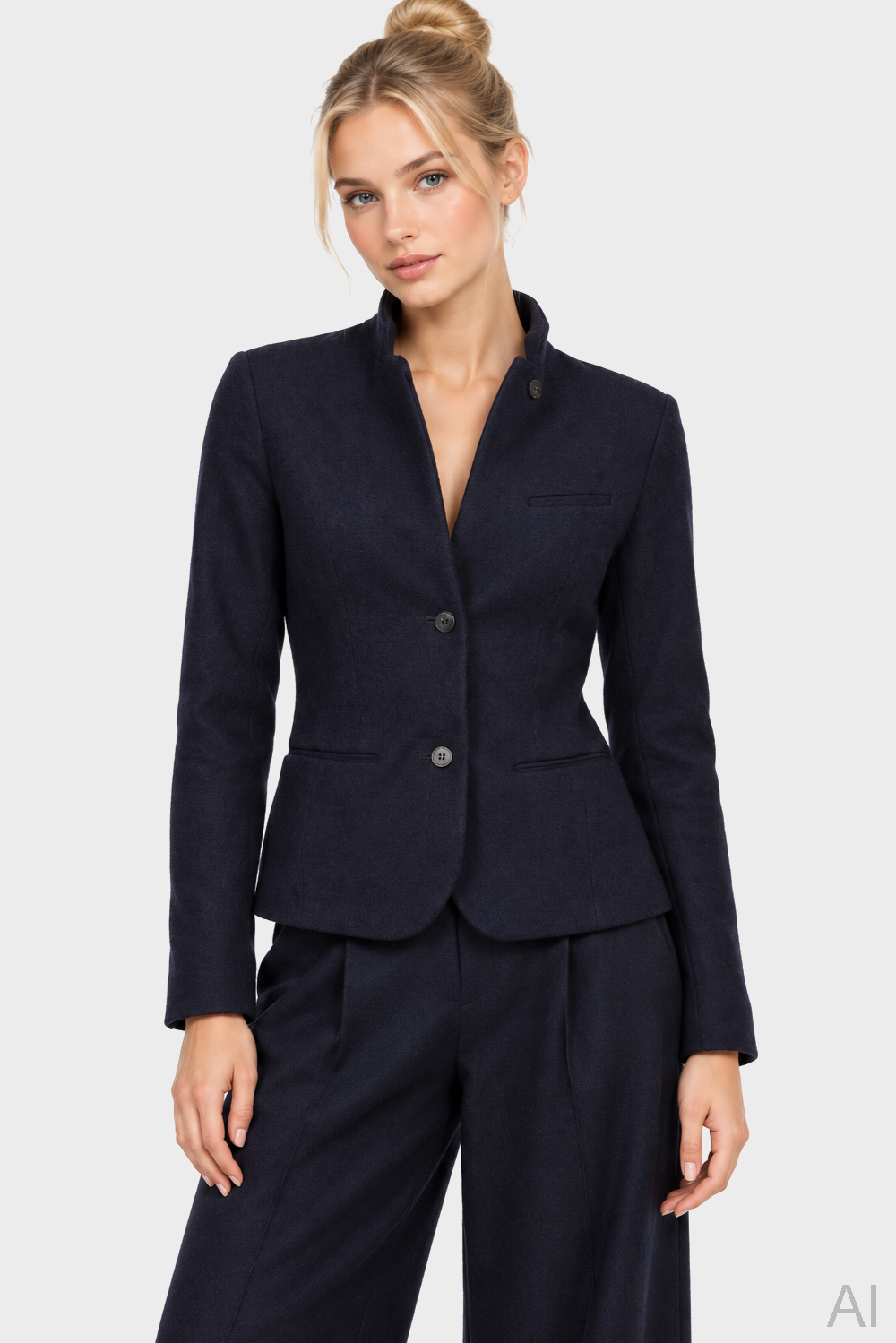 HANNES ROETHER Wool Jacket in Navy