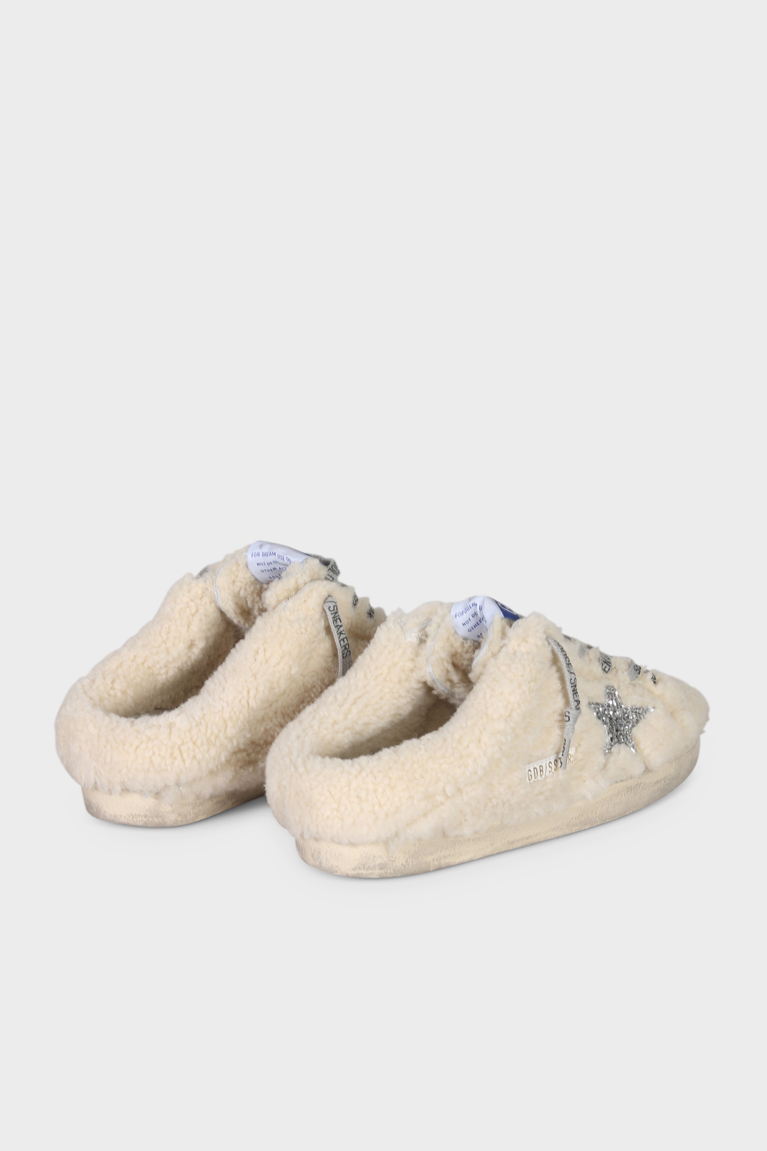 GOLDEN GOOSE Super-Star Sabot in Natural White/Silver