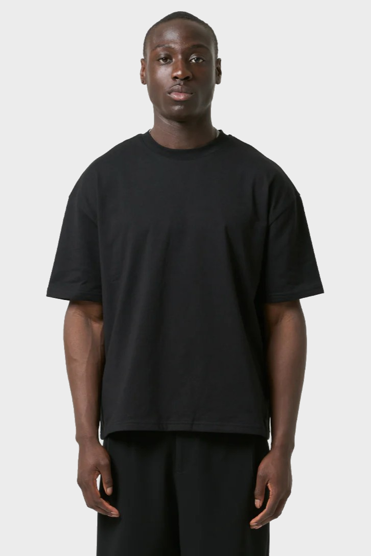 PERPLEX Cropped Boxy Fit T-Shirt in Black XL