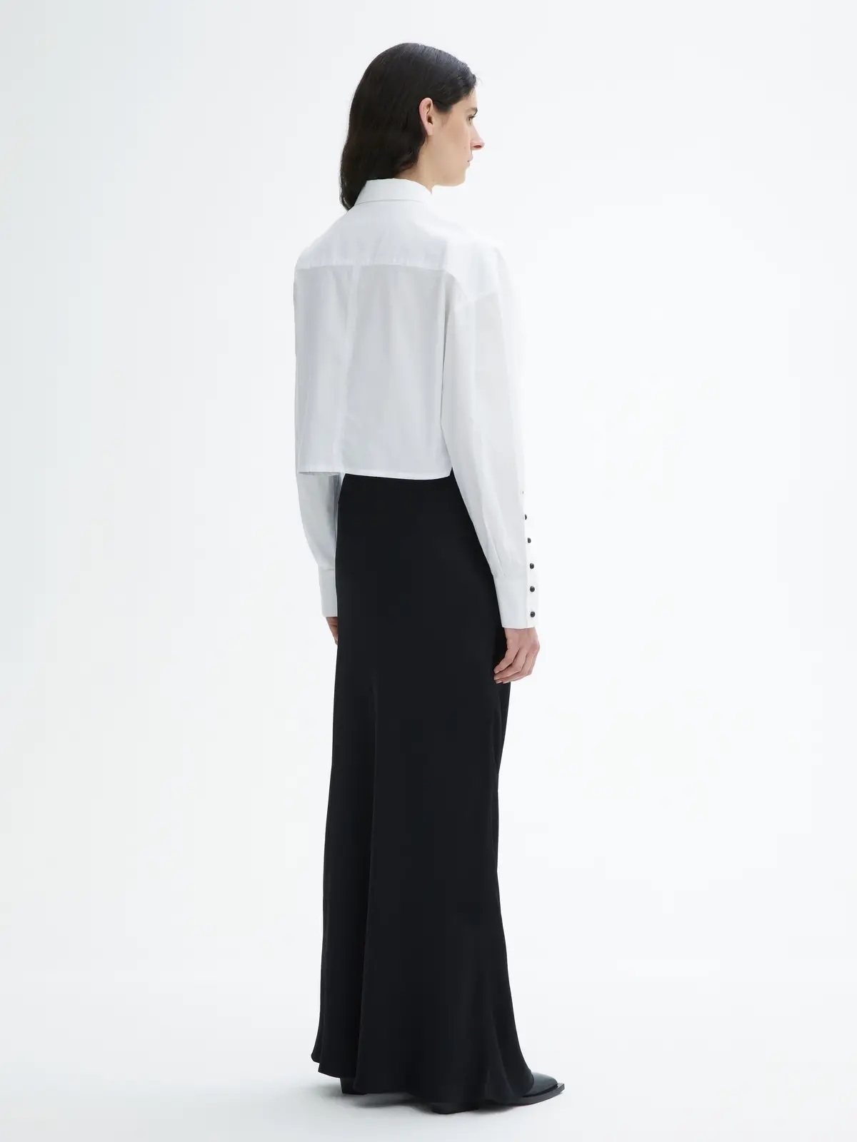DAGMAR Cropped Cotton Shirt in White 34