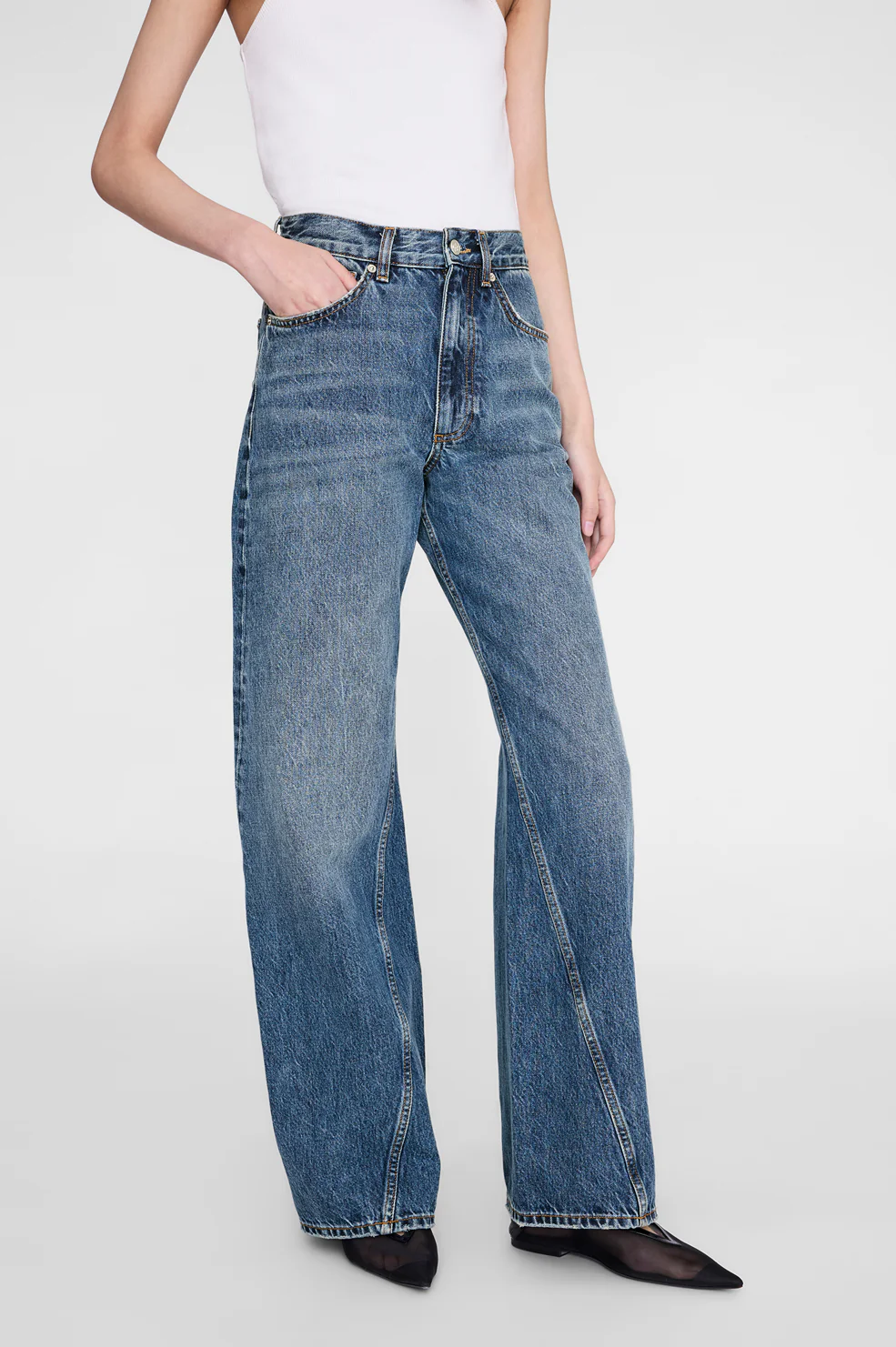 ANINE BING Brie Jeans in Cabana Blue