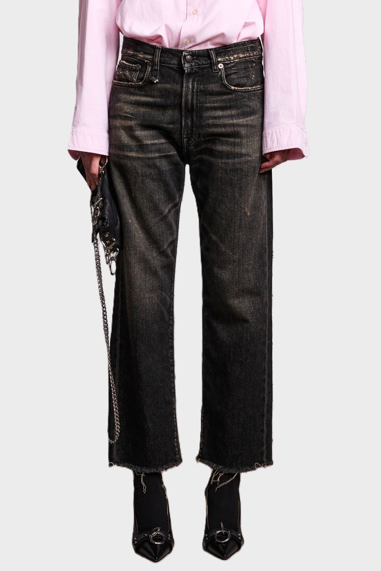 R13 Boyfriend Jeans in Abbey Black 23