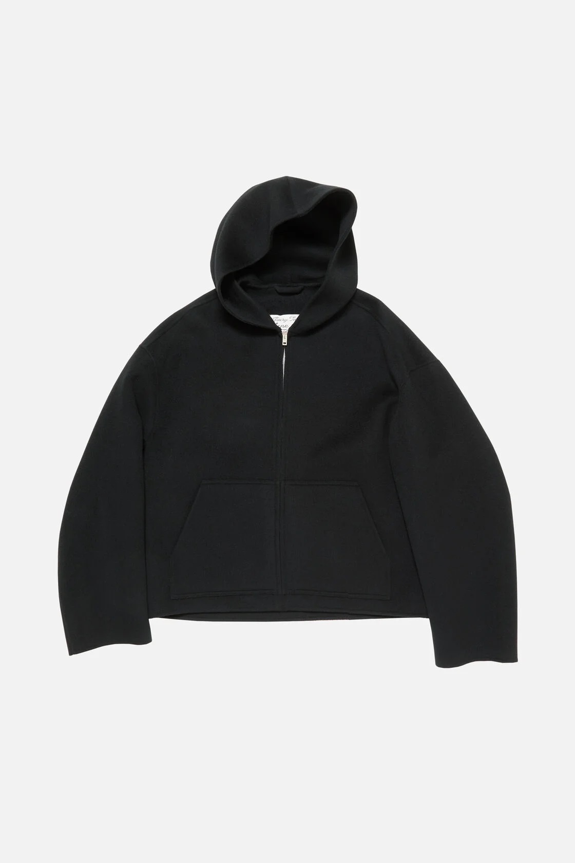ACNE STUDIOS Hooded Boxy Fit Wool Jacket in Black