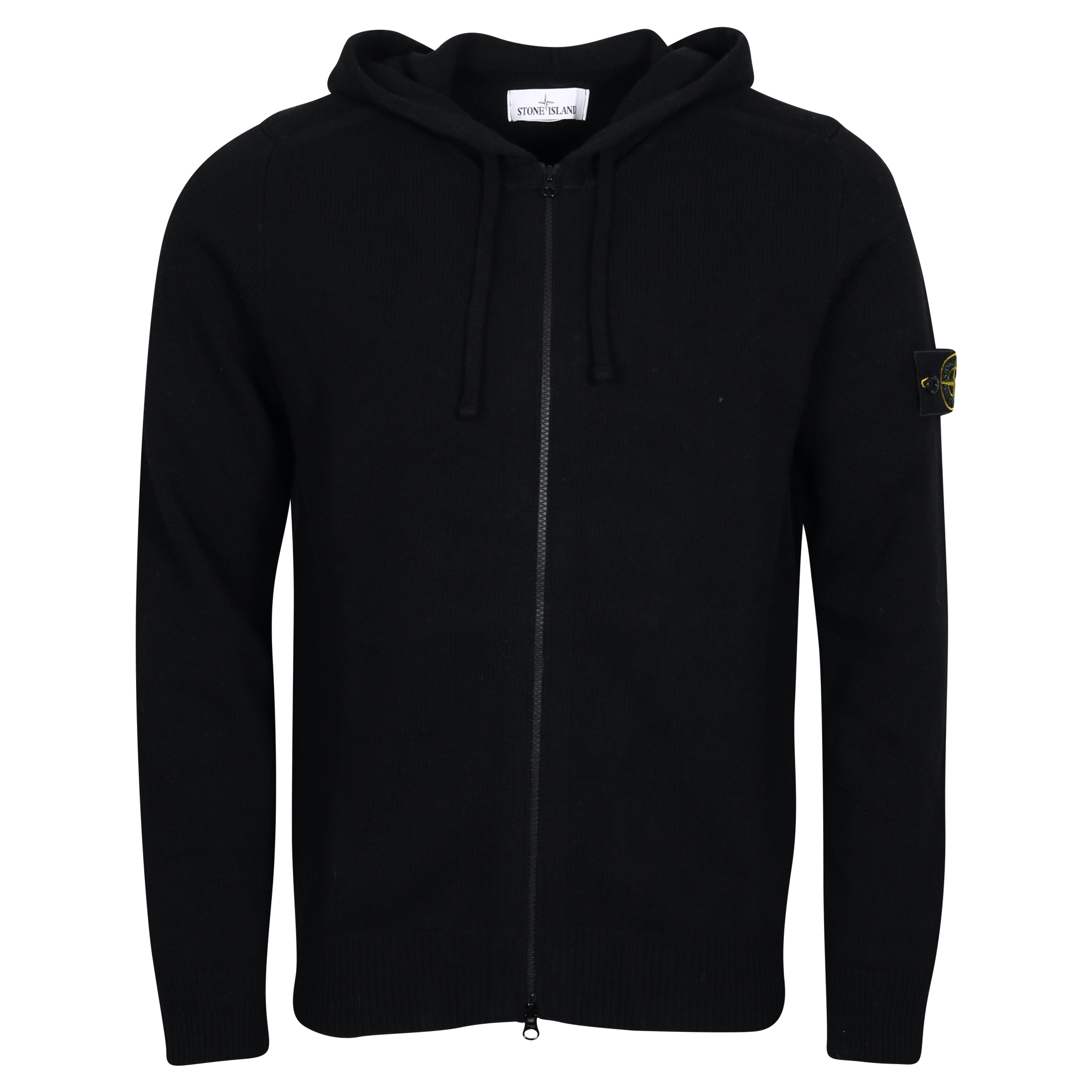 Stone Island Knit Zip Hoodie in Black