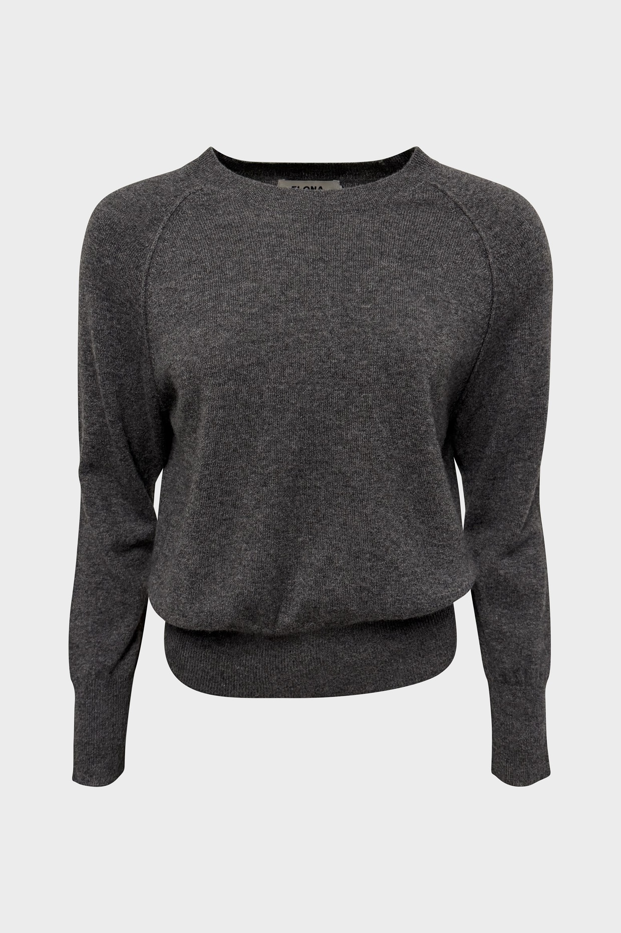FLONA Cashmere Sweater in Dark Grey Melange