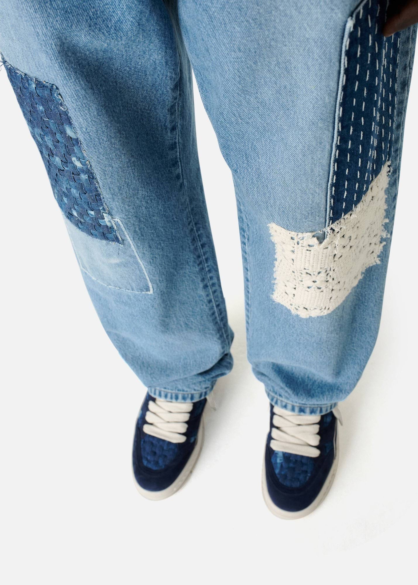 AXEL ARIGATO Patchwork Relaxed Jeans in Light Blue 26 AXEL ARIGATO Patchwork Relaxed Jeans in Light Blue 29