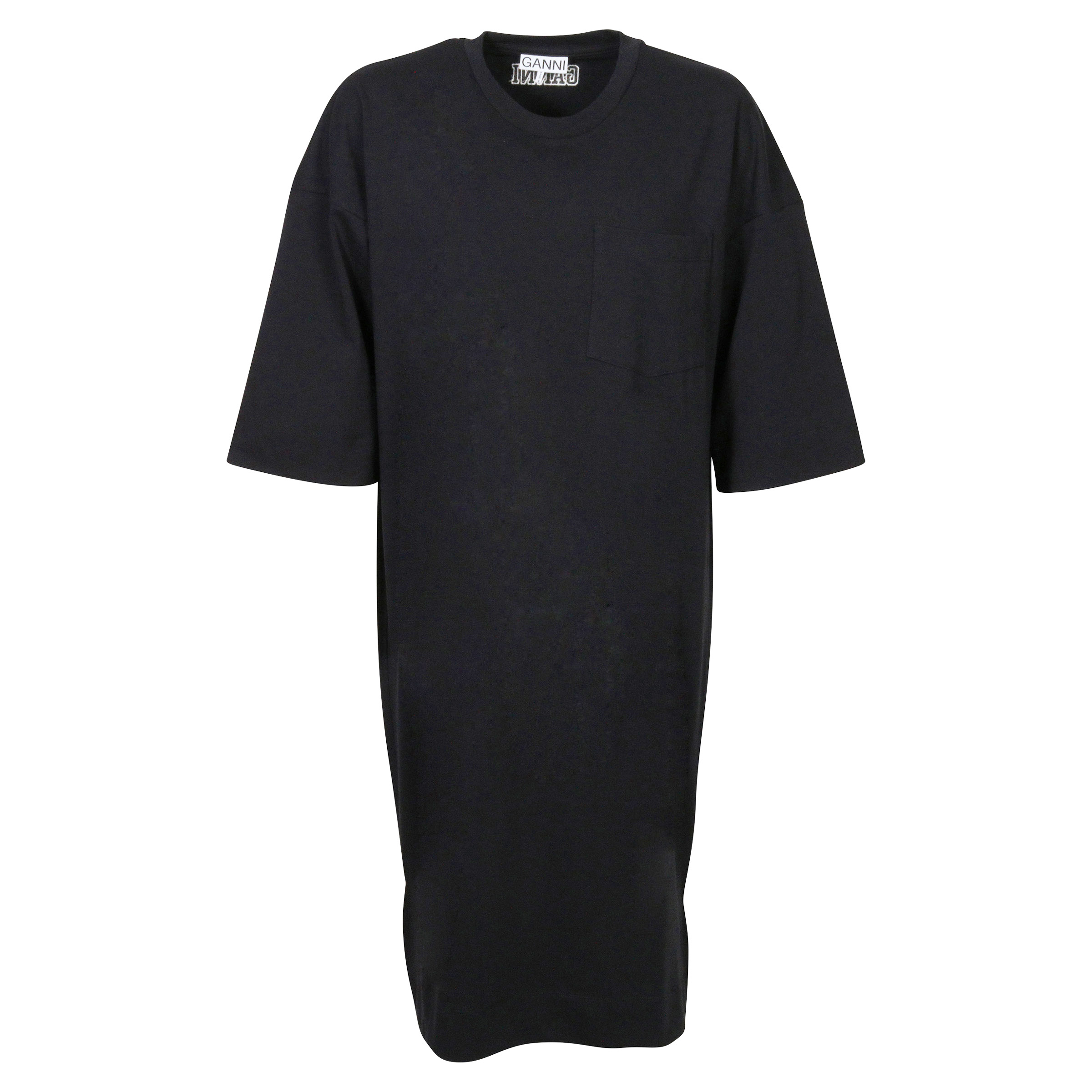 Ganni Recycled Relaxed T-Shirt Dress Black