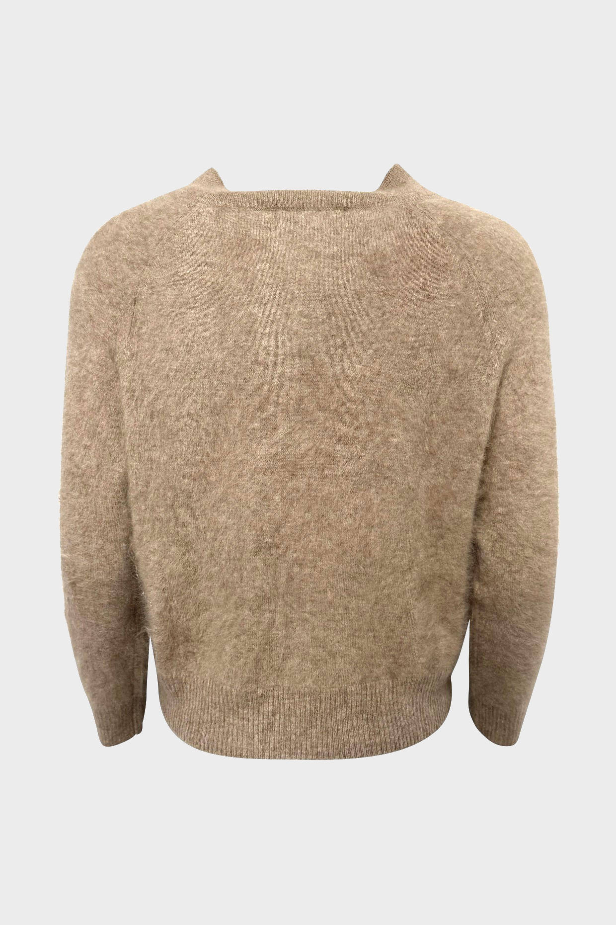 FLONA Cropped Brushed Cashmere Sweater in Beige
