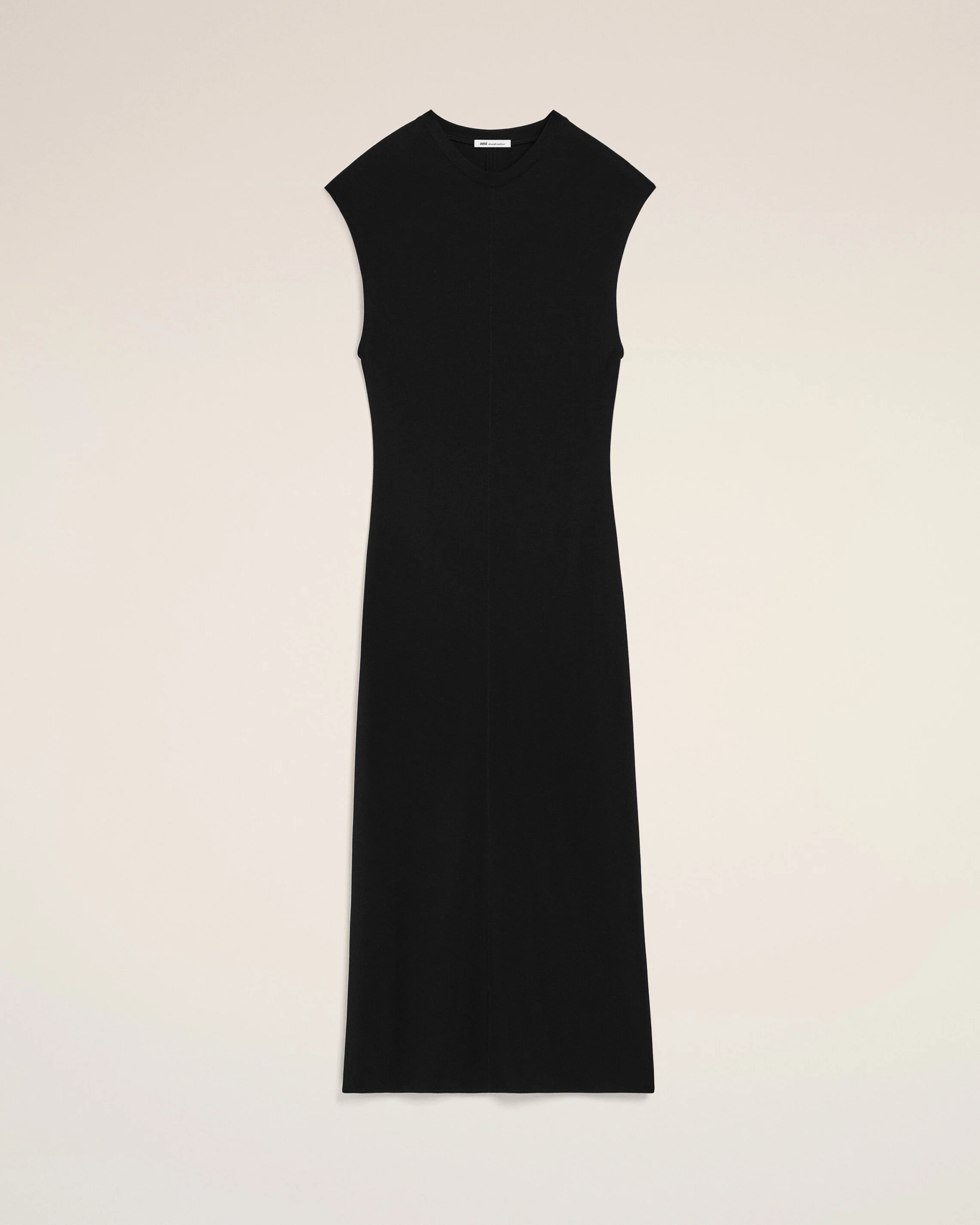 AMI PARIS Viscose Fitted Long Dress in Black L