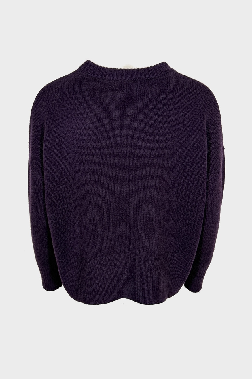 FLONA Cashmere Roundneck Sweater Aubergine