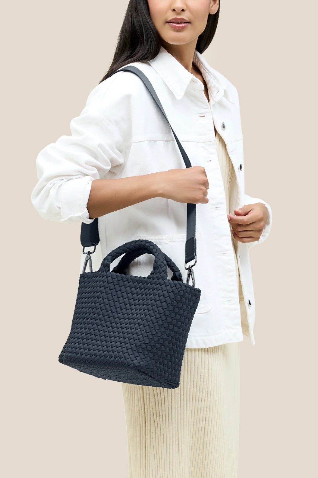 NAGHEDI Handwoven Small Tote St. Barth in Murano Blue