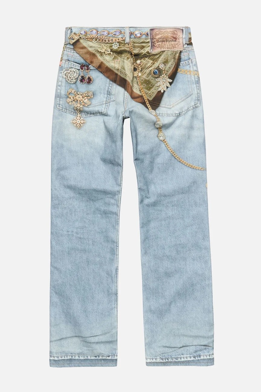 ACNE STUDIOS Jewelry Printed Jeans Regular Lenght