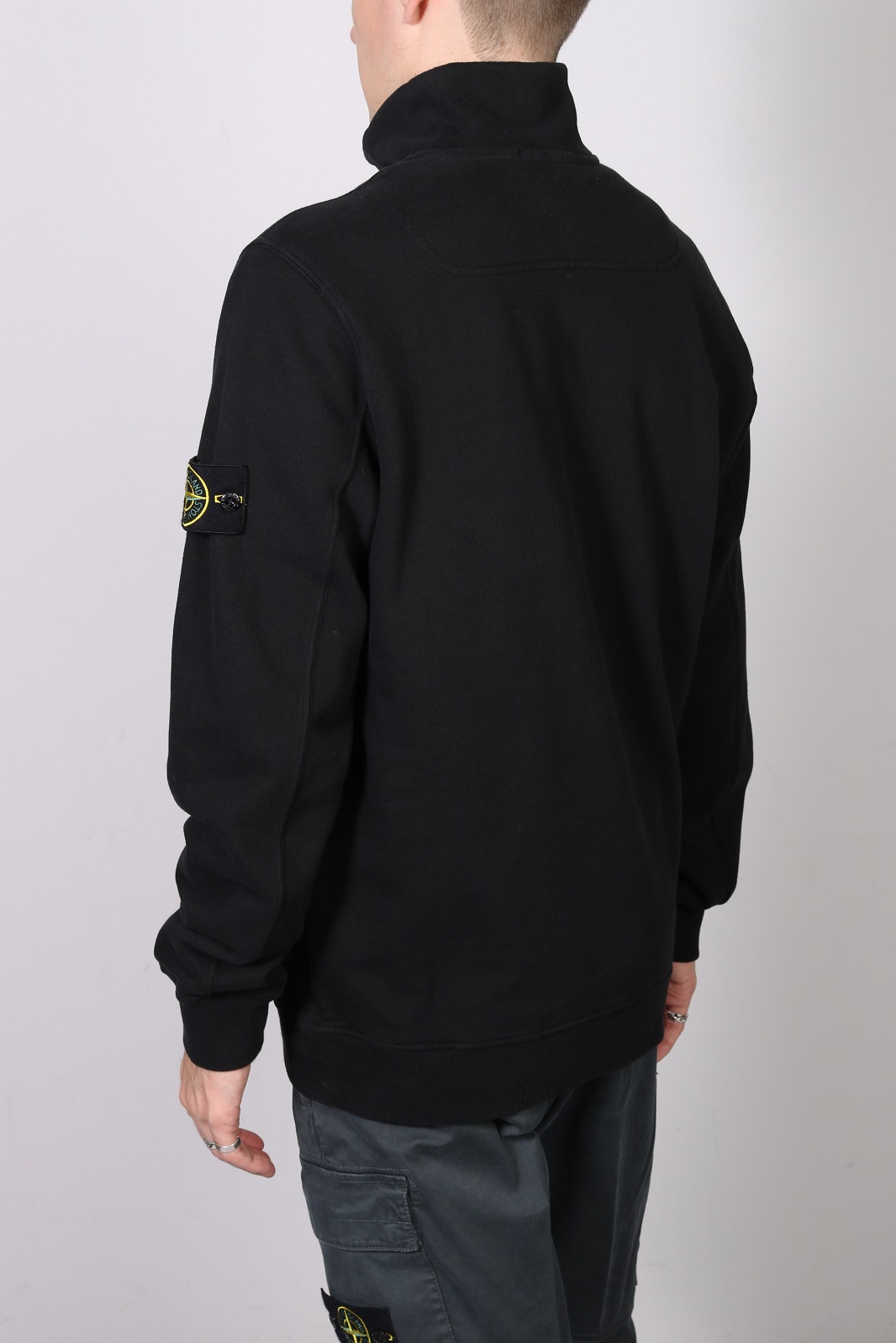 STONE ISLAND Half Zip Sweatshirt in Black