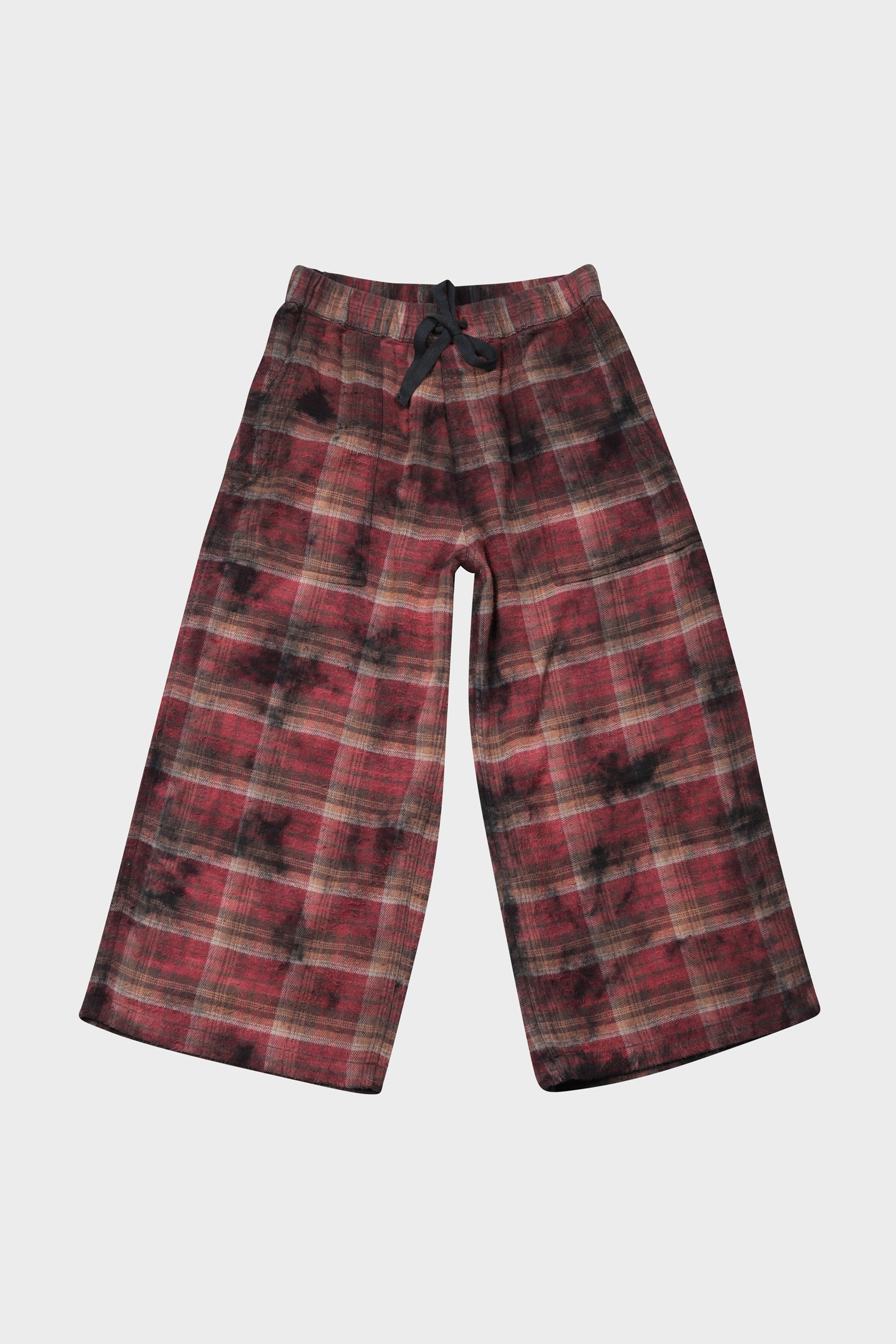 R13 Cropped Wide Leg Utility Pant in Overdyed Purple Plaid