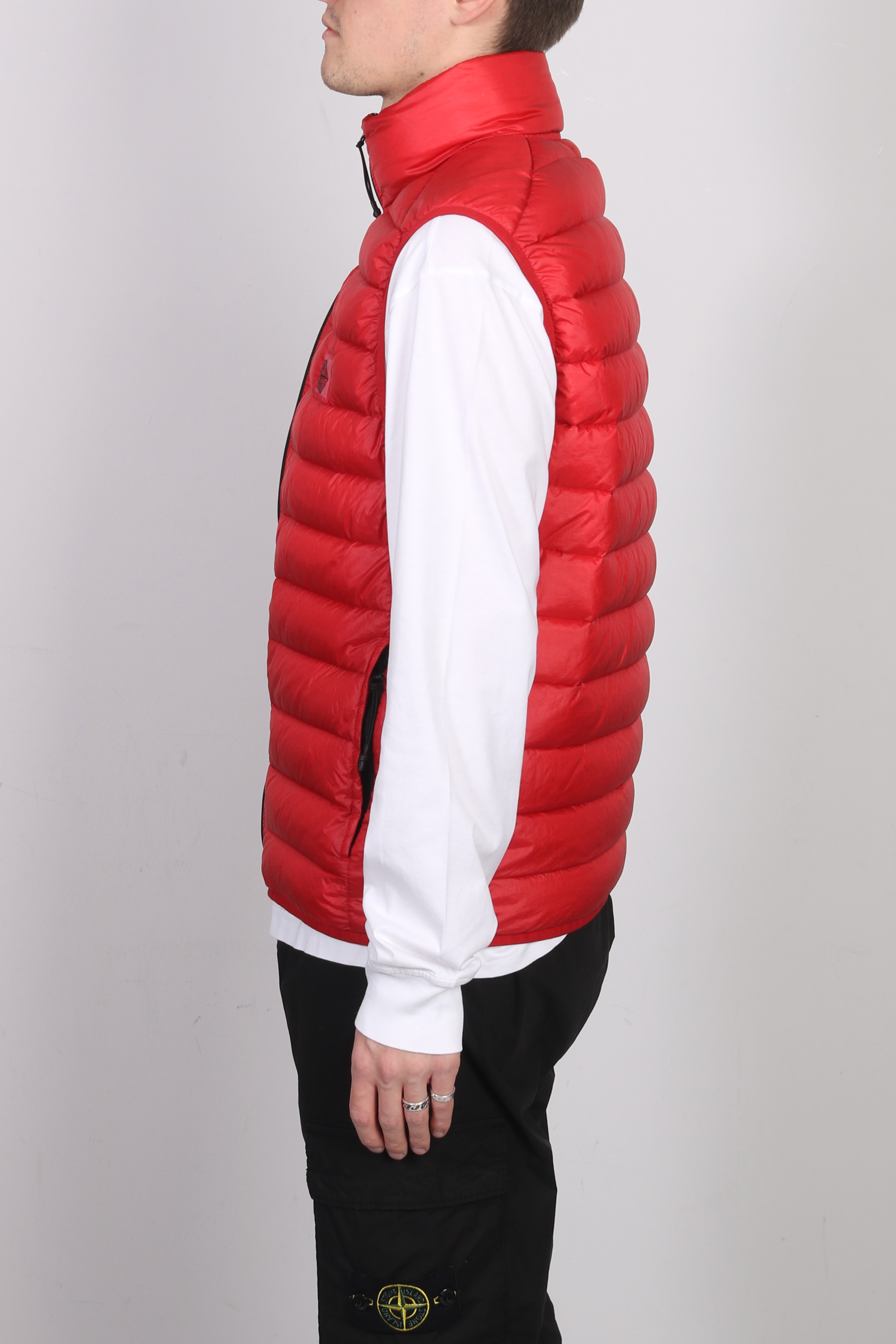 STONE ISLAND Down Vest in Red 2XL