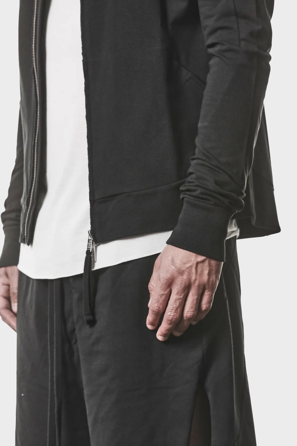 THOM KROM Zip Hoodie in Black