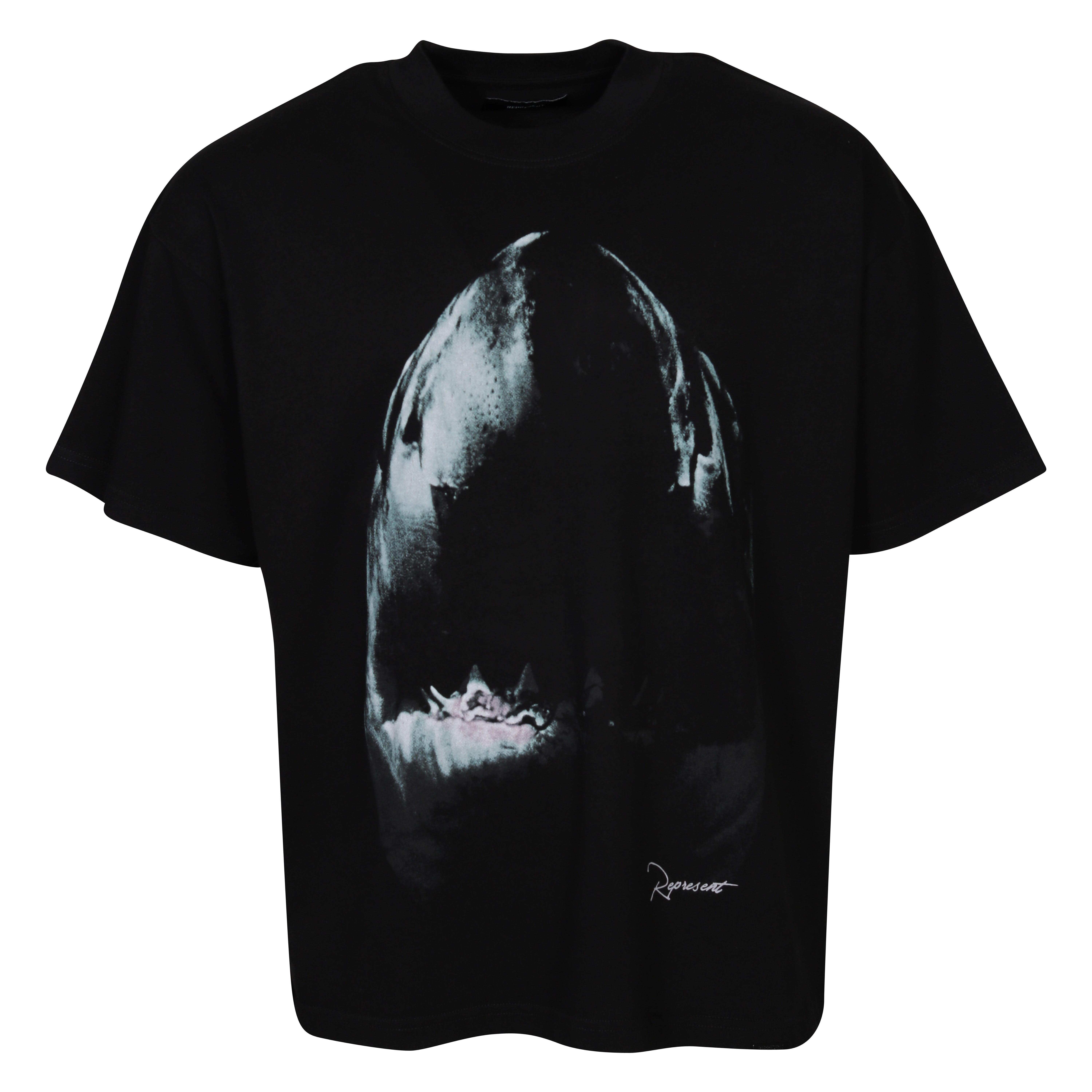 Represent Shark T-Shirt in Jet Black