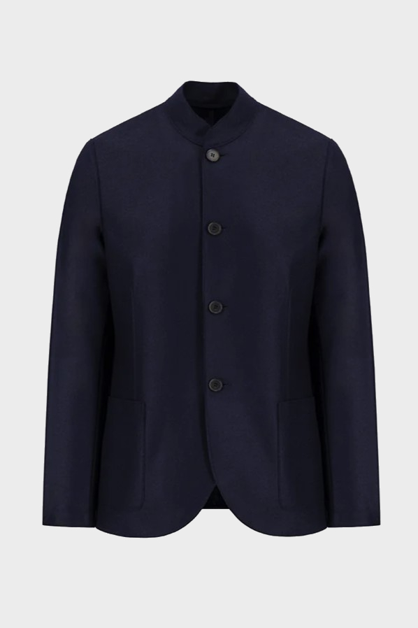 HARRIS WHARF Superfine Merino Jacket in Navy