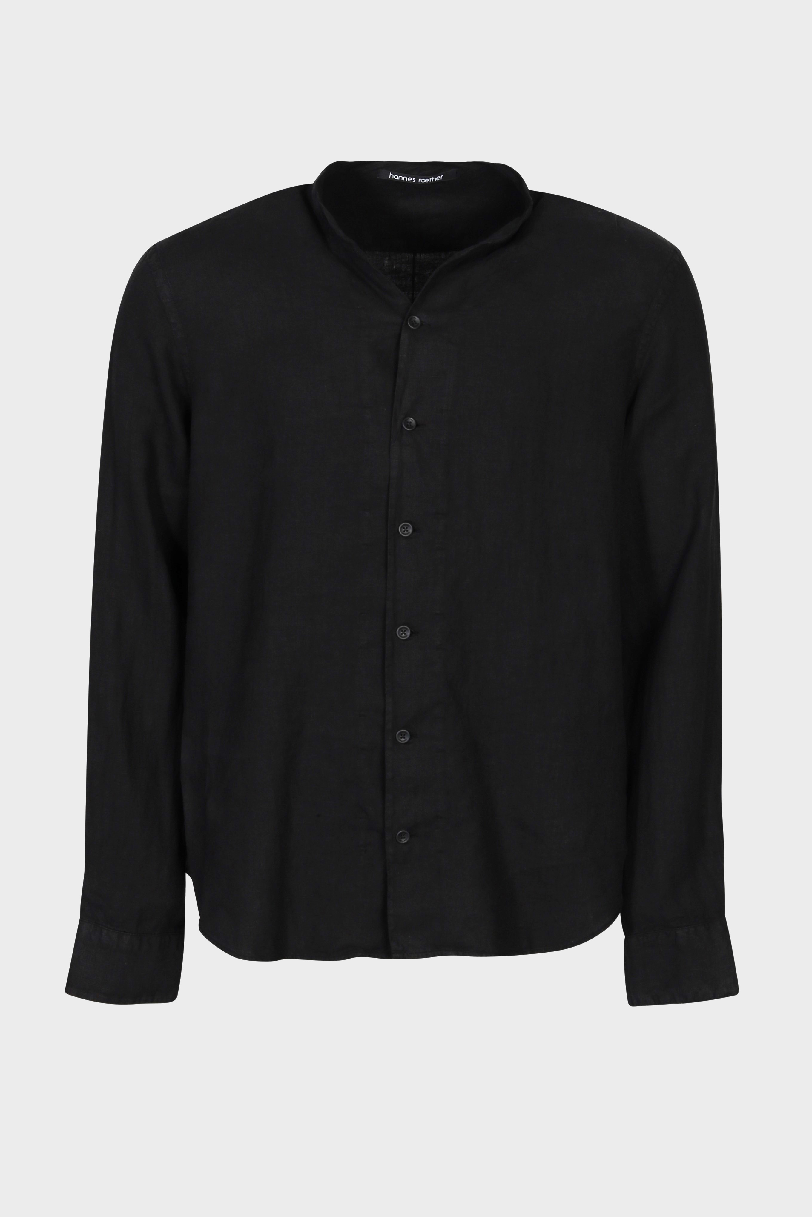 HANNES ROETHER Linen Shirt in Black