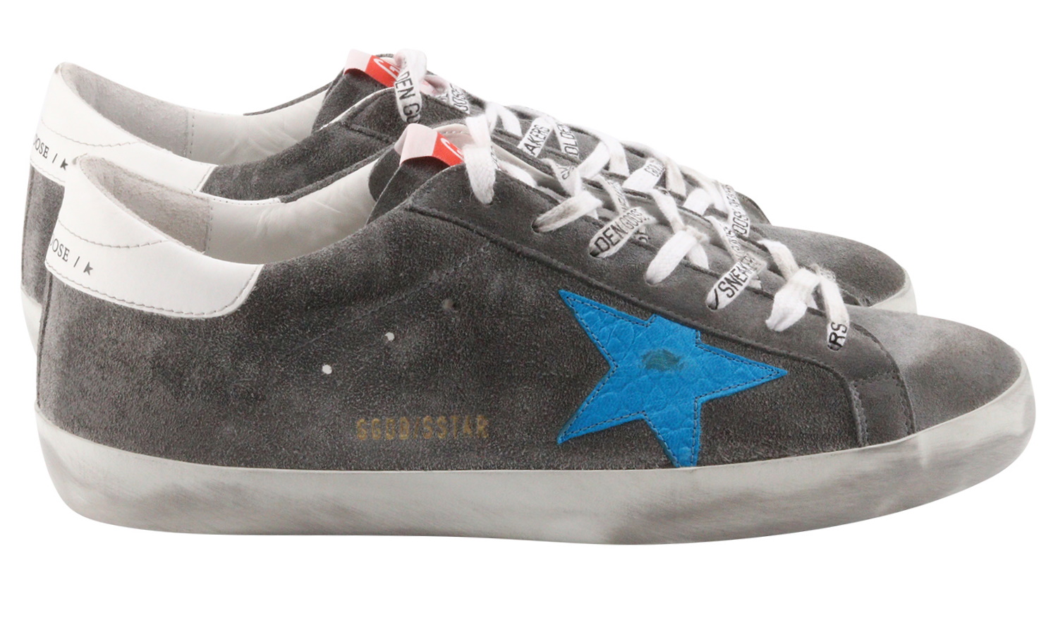 Golden Goose Sneaker Superstar Grey Suede/Turquoise Star