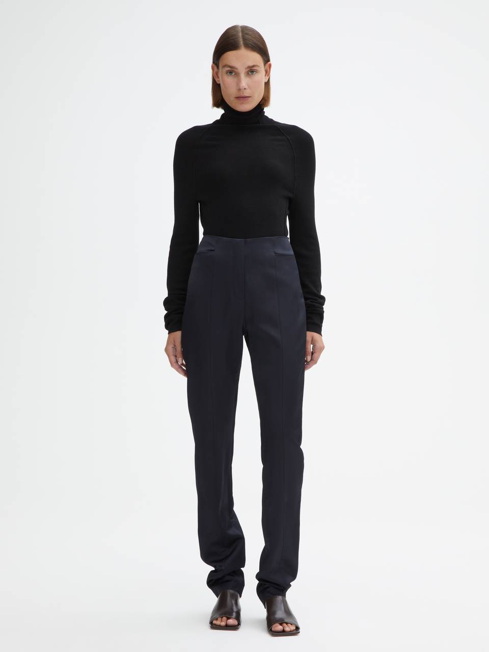 DAGMAR Duchesse Pant in Shiny Dark Navy