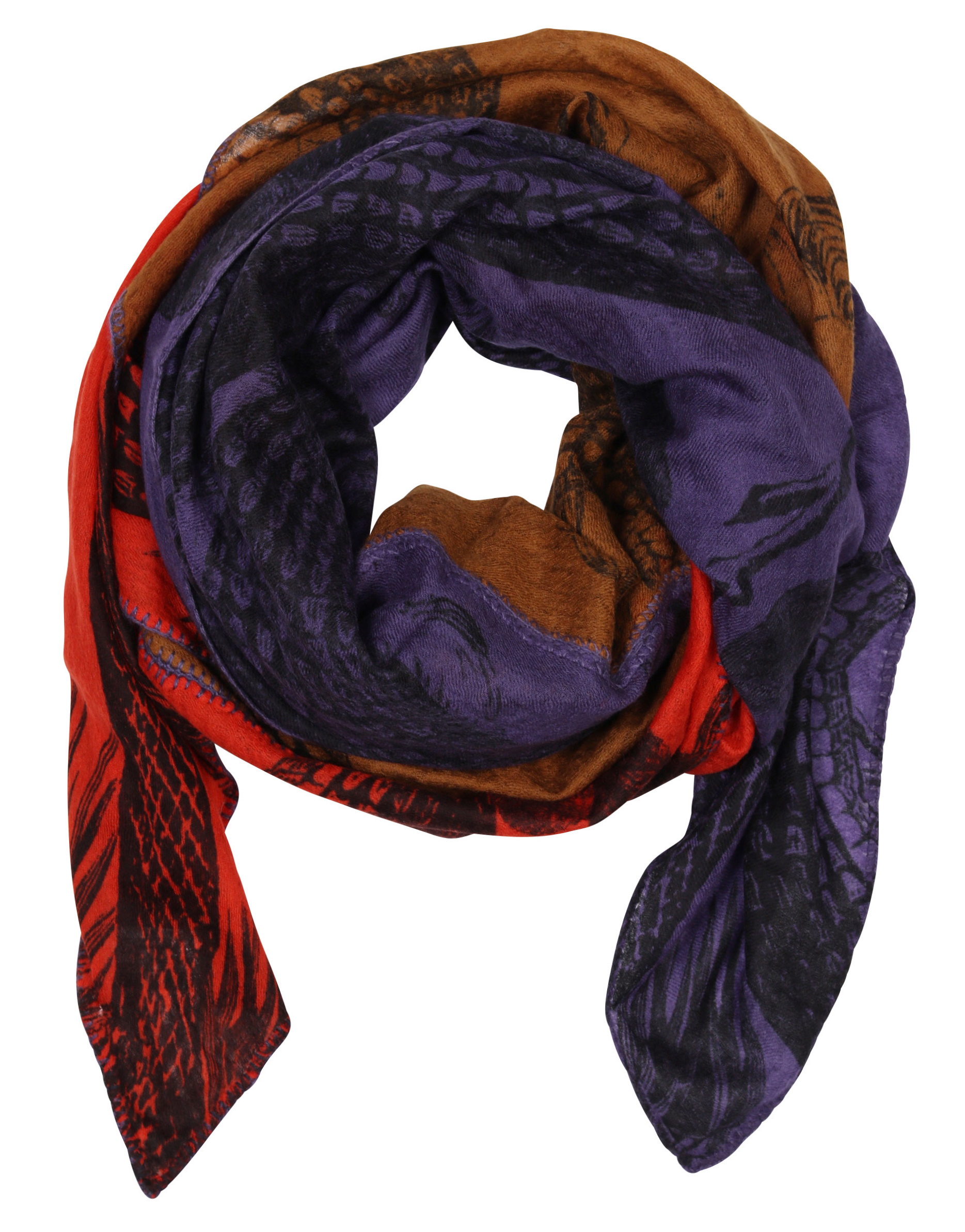 Friendly Hunting Cashmere Patch Scarf Multicolour