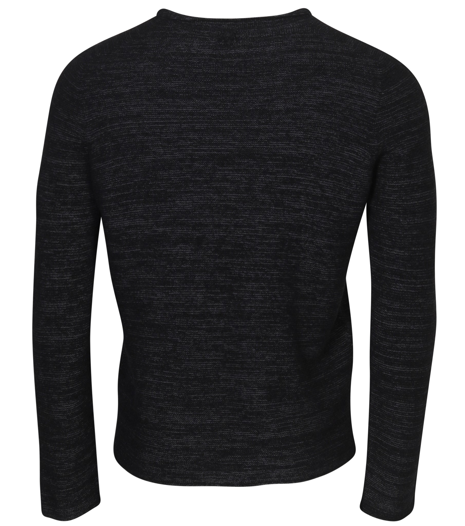 HANNES ROETHER Fluffy Knit Pullover in Black/Dark Grey