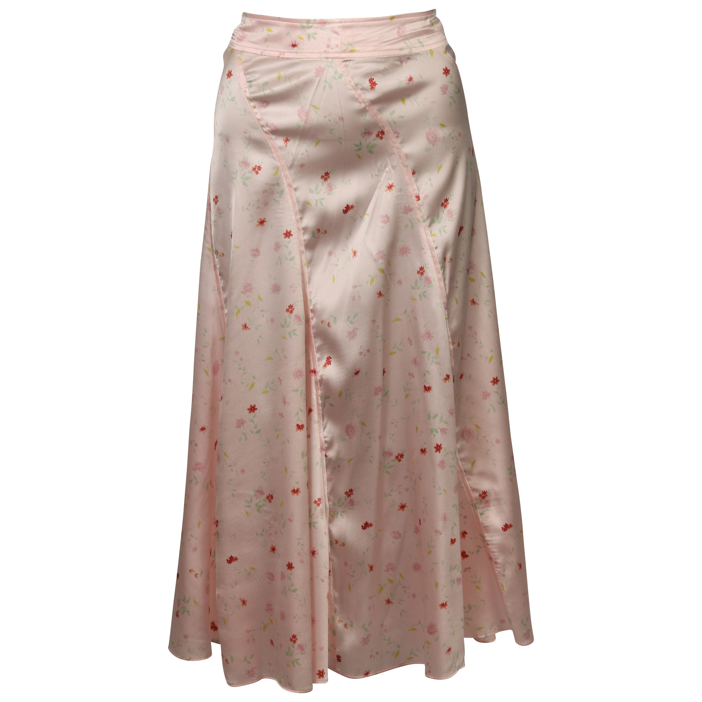 Ganni Silk Skirt Pink Printed