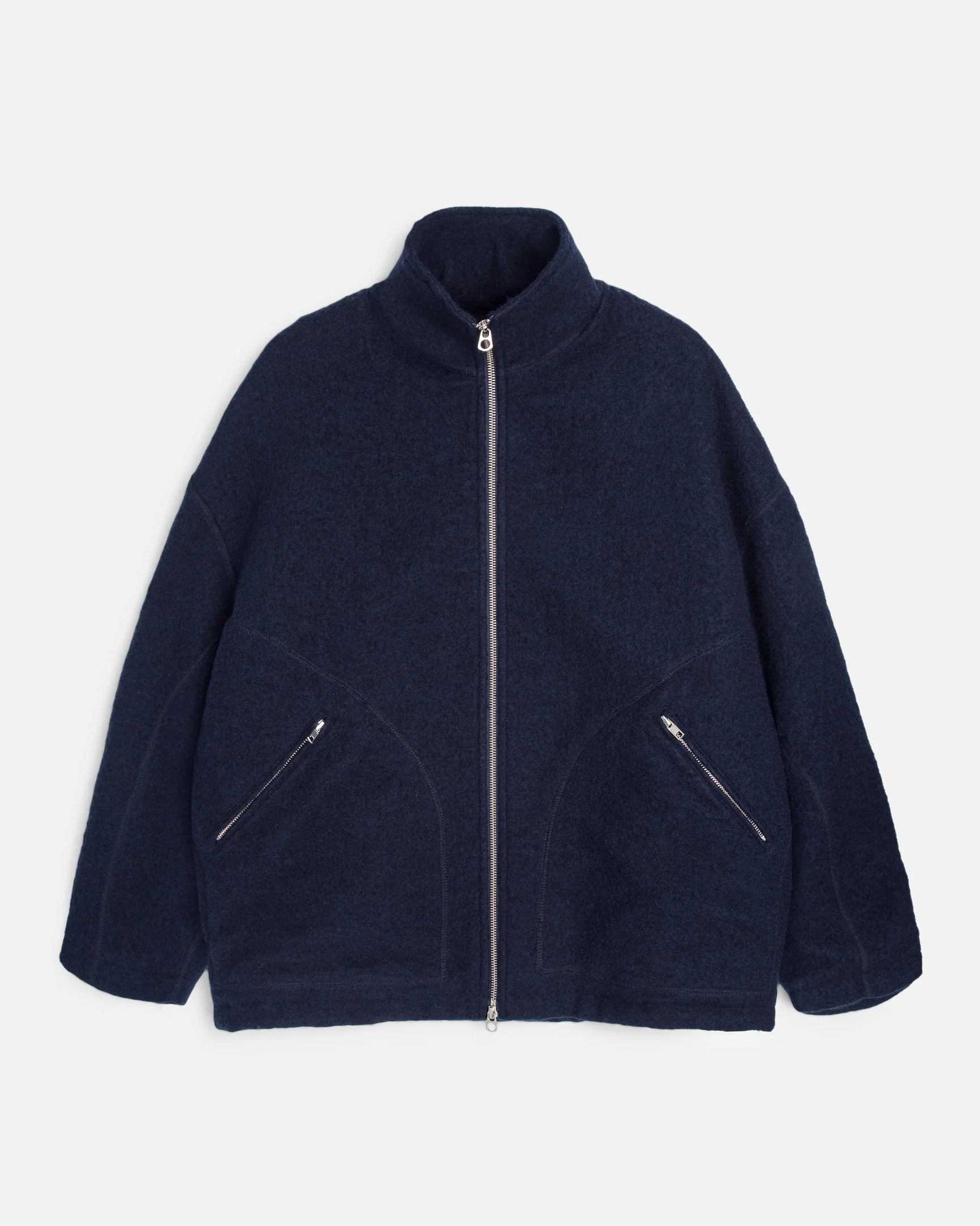 YOU MUST CREATE Aaron Boiled Wool Jacket in Navy XL