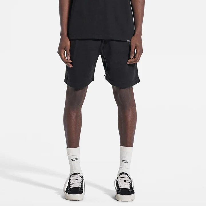 REPRESENT Blank Shorts in Jet Black S