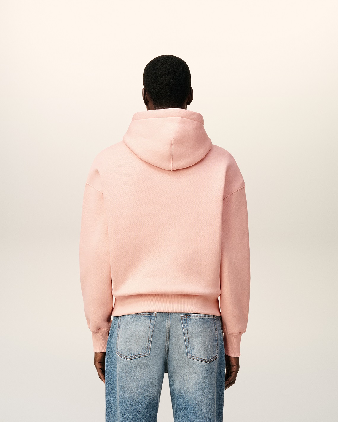 AMI PARIS de Coeur Embossed Hoodie in Powder